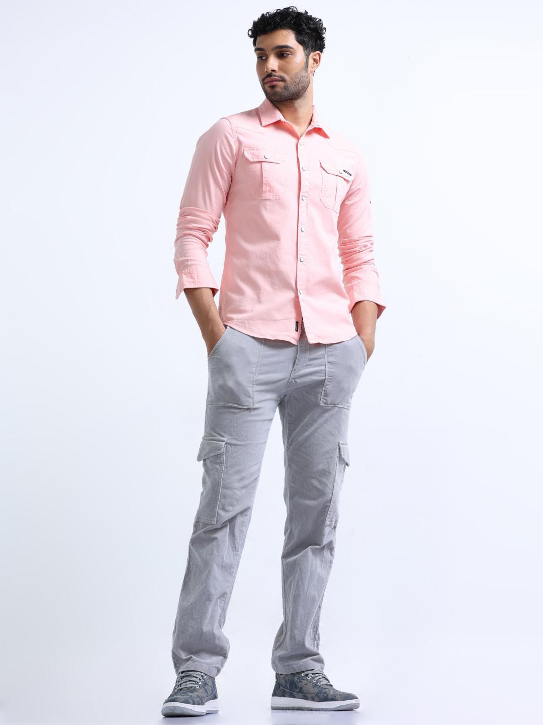 

FLY 69 Premium Slim Fit Pure Cotton Casual Shirt, Pink