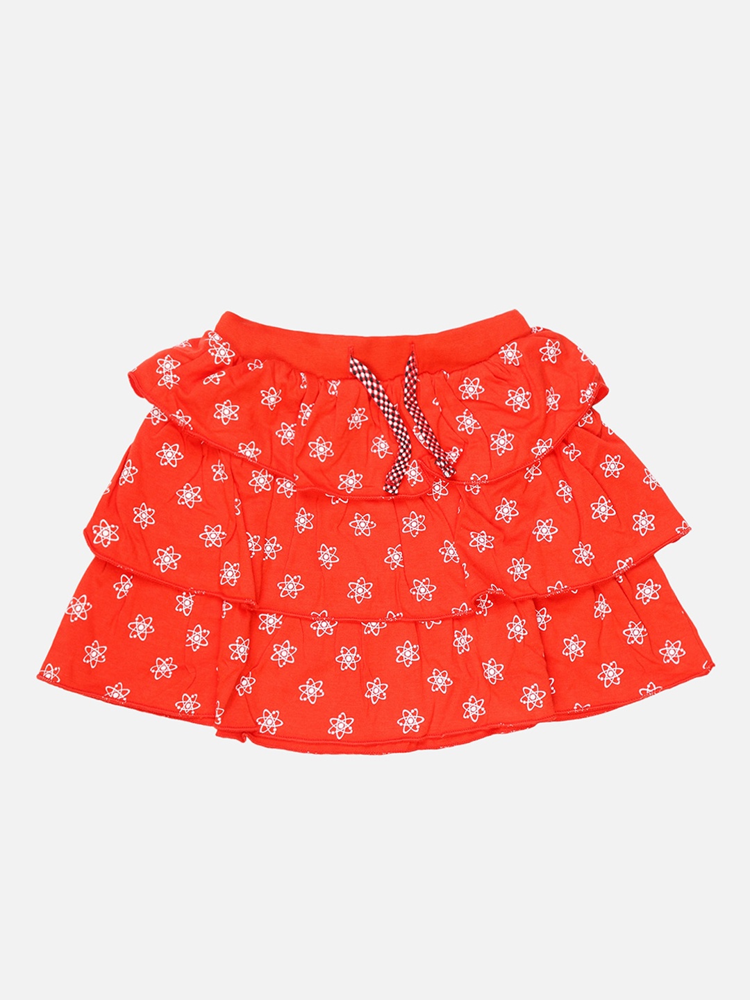 

Bodycare Kids Infant Girls Floral Printed Tiered Skirt, Red