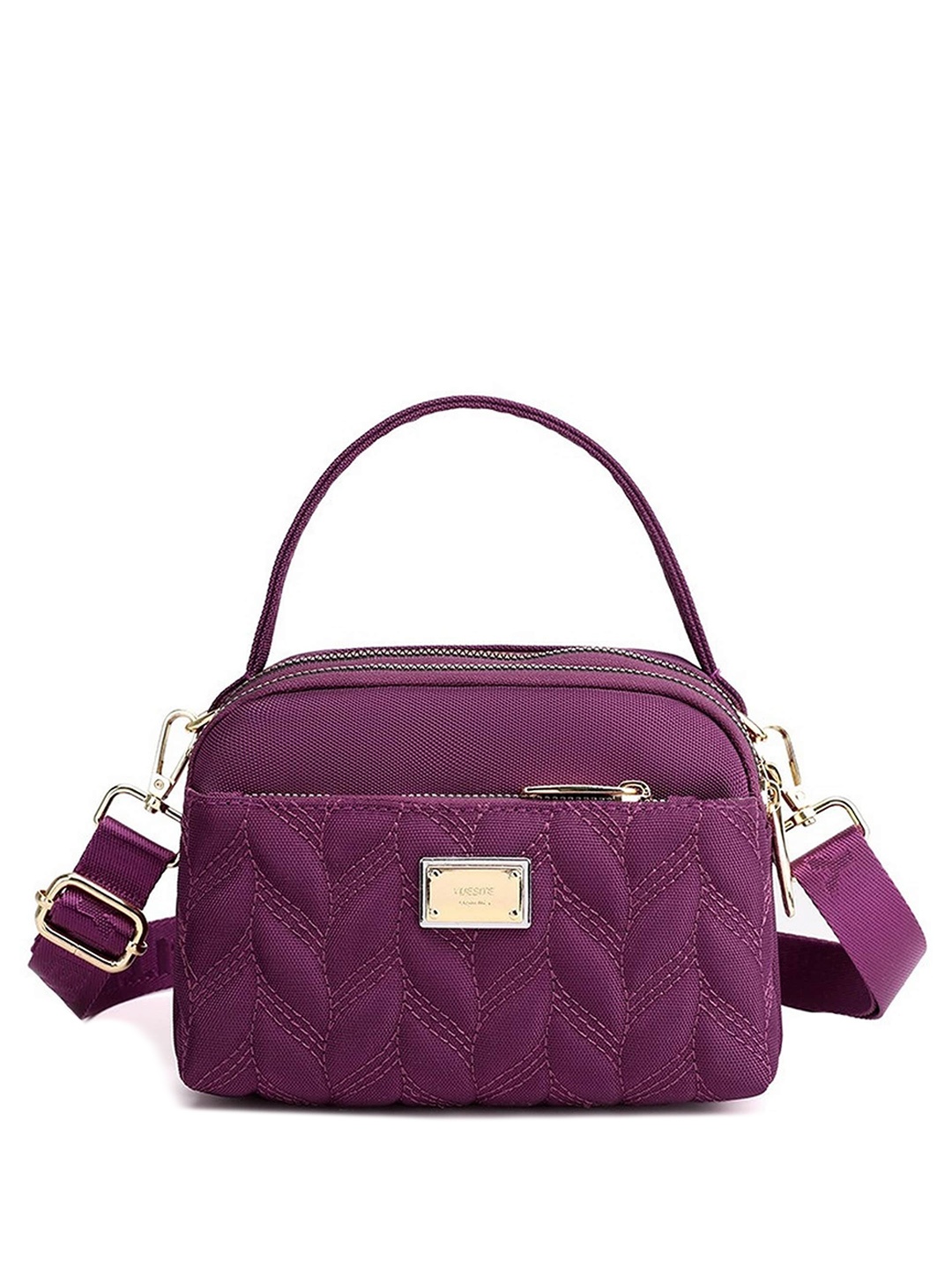 

Diva Dale Textured Structured Sling Bag, Purple