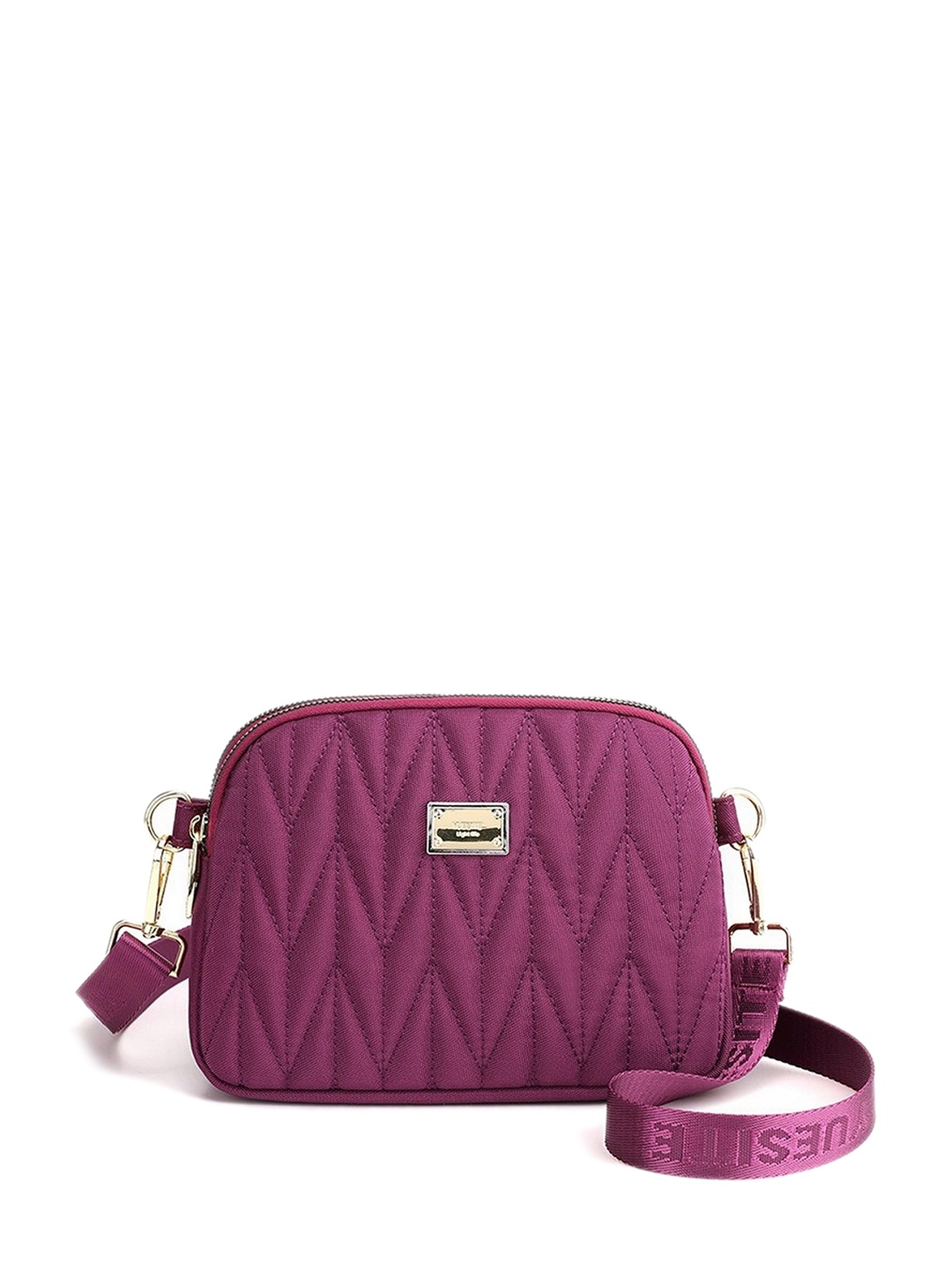 

Diva Dale Structured Quilted Detailed Sling Bag, Purple