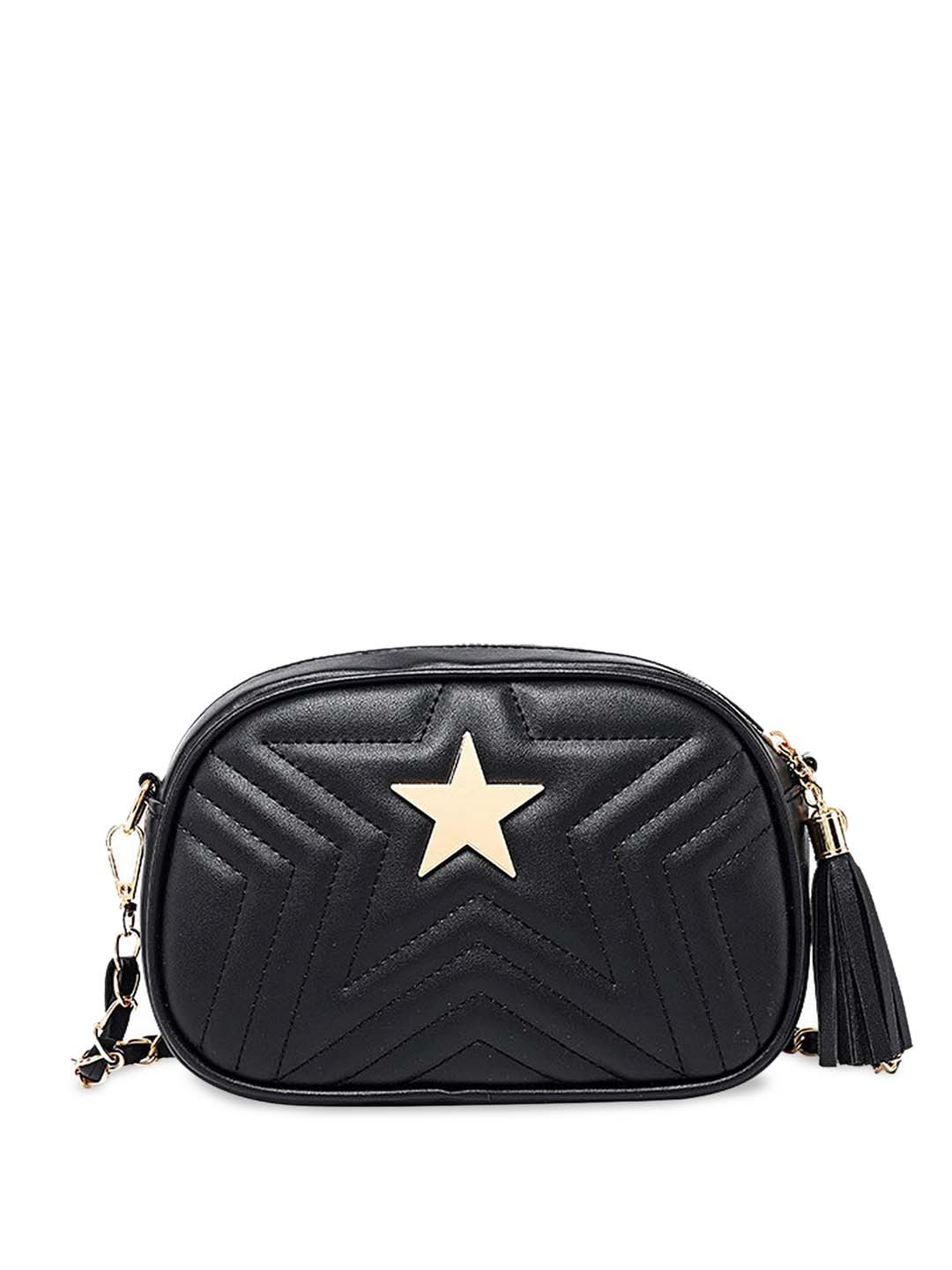 

Diva Dale Textured Structured Sling Bag, Black
