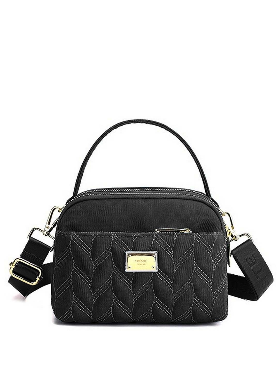 

Diva Dale Textured Structured Handheld Bag, Black