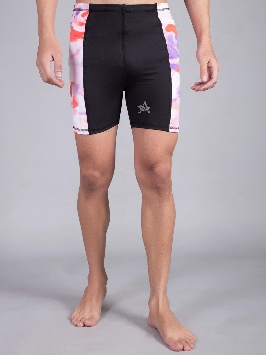 

Apraa & Parma Men Printed Slim-Fit Swim Bottom, Black