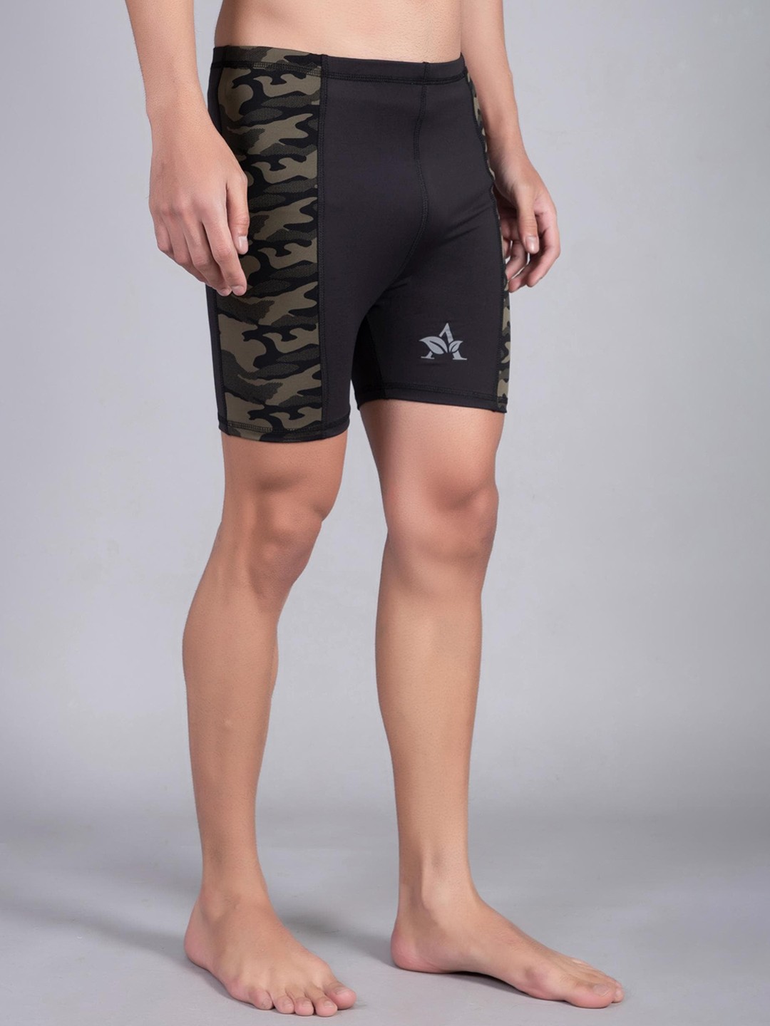 

Apraa & Parma Men Printed Slim-Fit Swim Bottom, Black