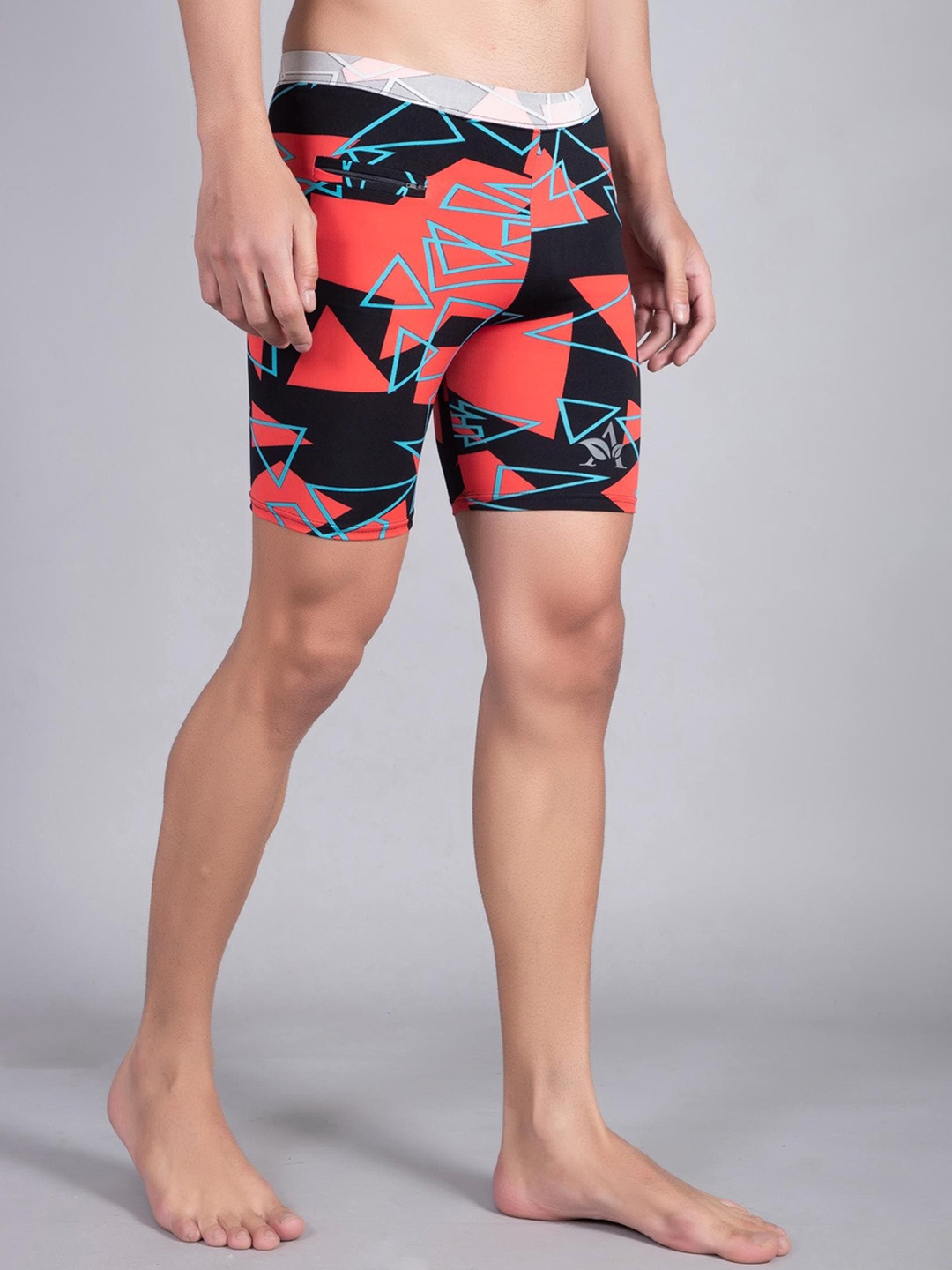 

Apraa & Parma Men Printed Slim-Fit Swim Bottom, Black
