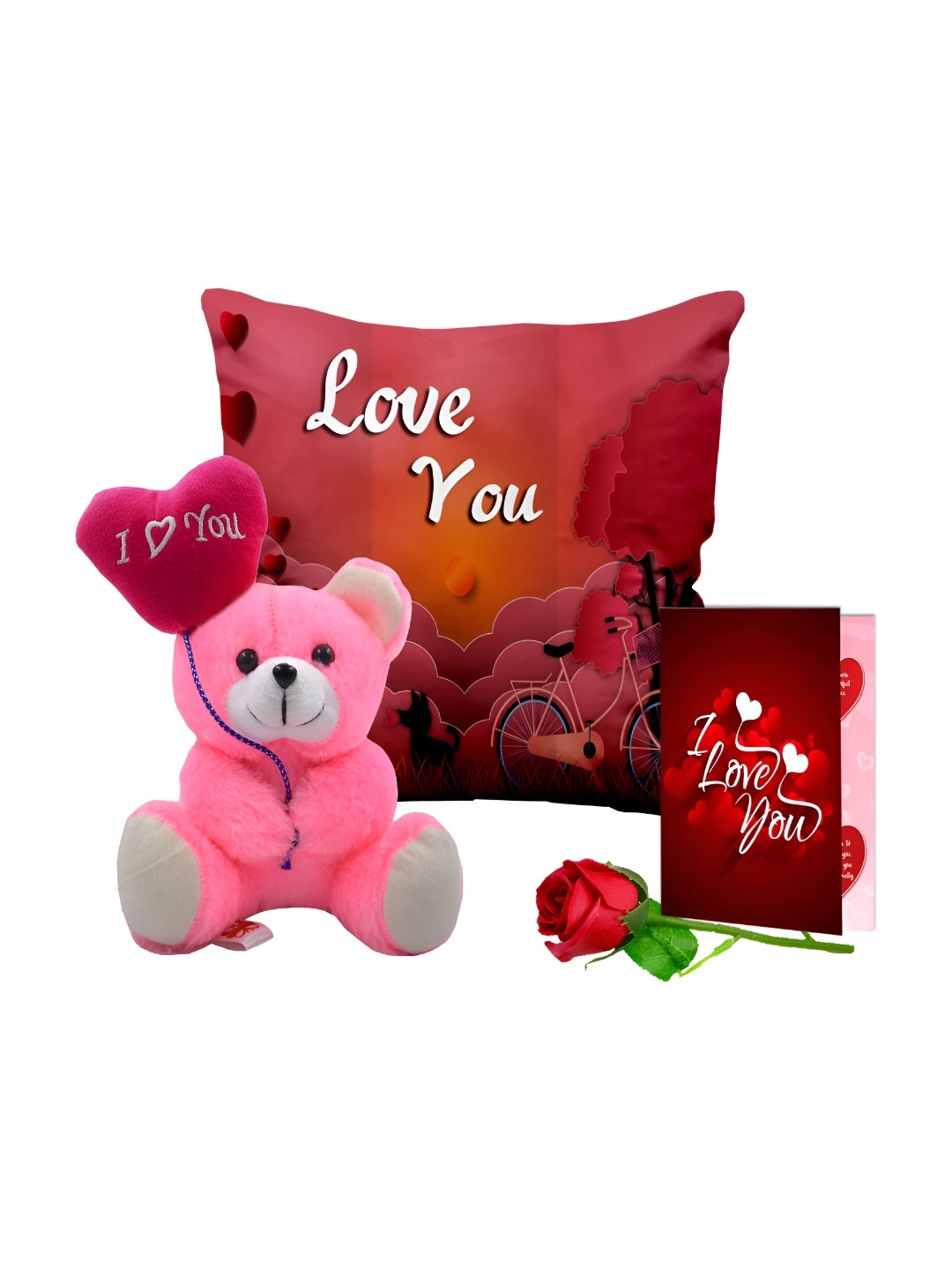 

ME & YOU Red & White 3 Pieces Printed Home Gift Set