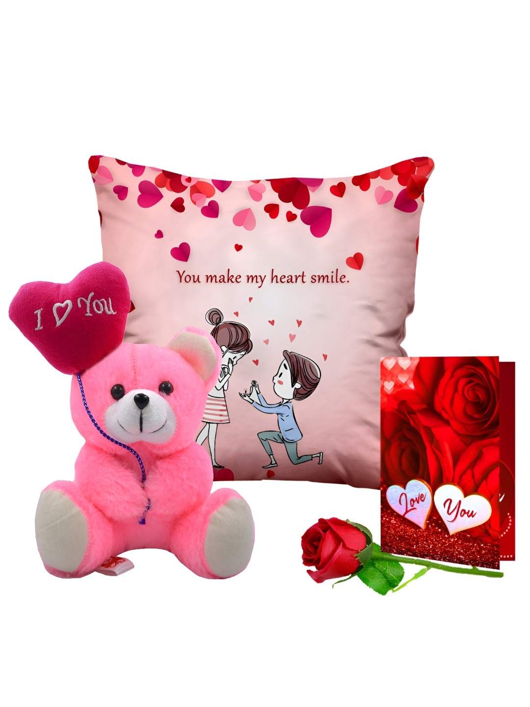 

ME & YOU Red & Pink 4 Pieces Printed Home Gift Set