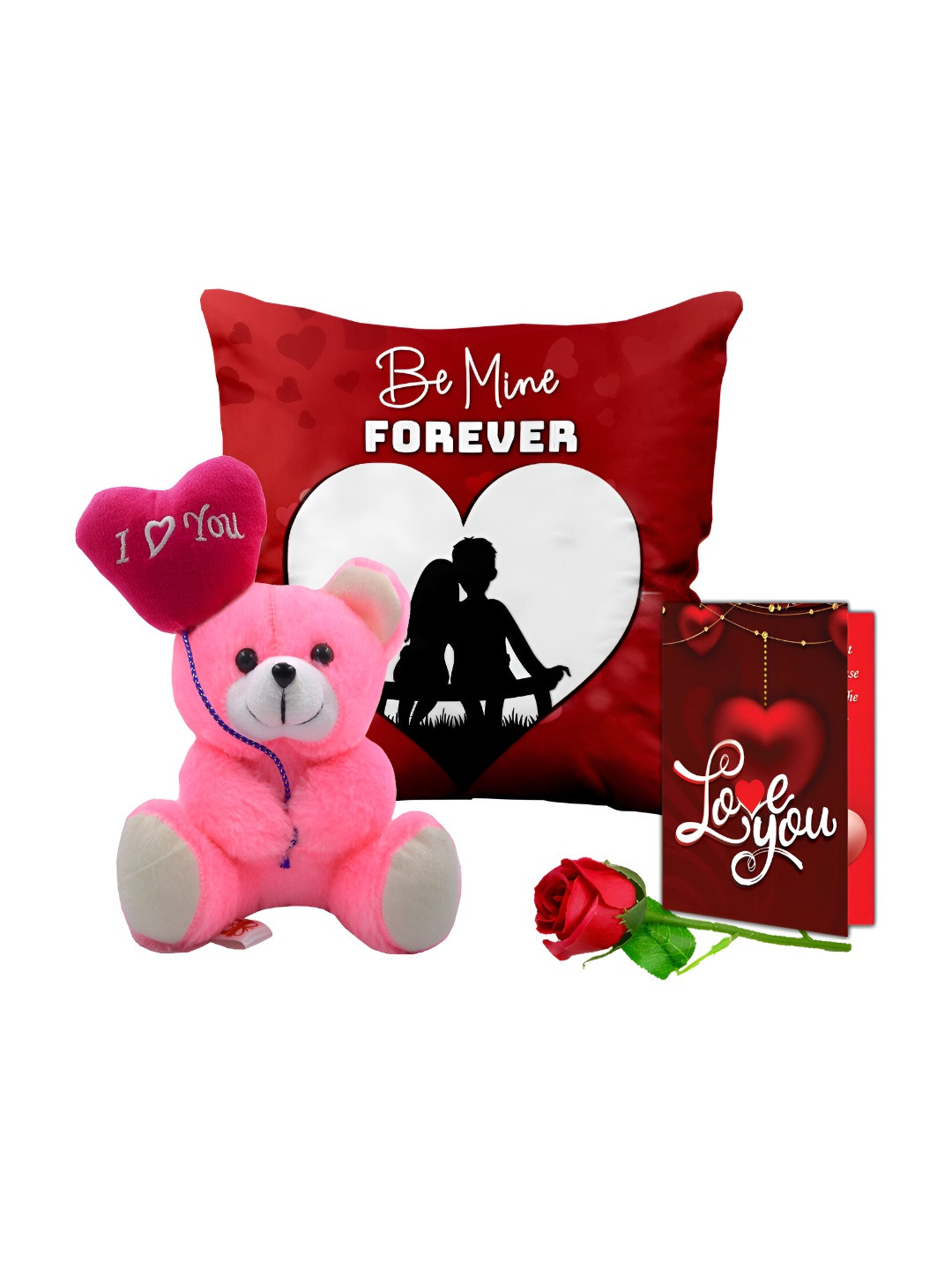 

ME & YOU Red & Black 4 Pieces Printed Home Gift Set, Maroon