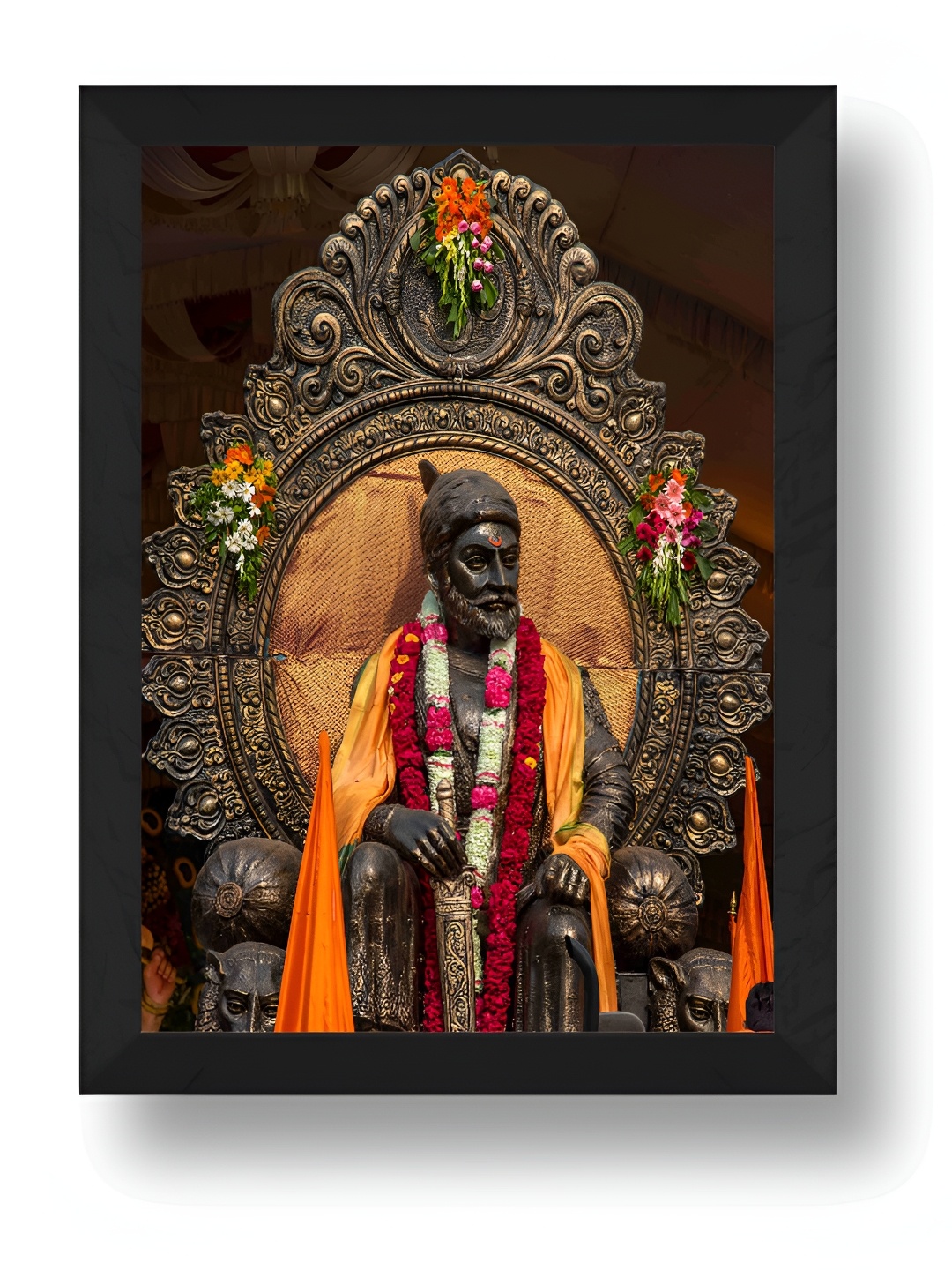 

SAF Black & Orange Religious Shivaji Wall Paintings