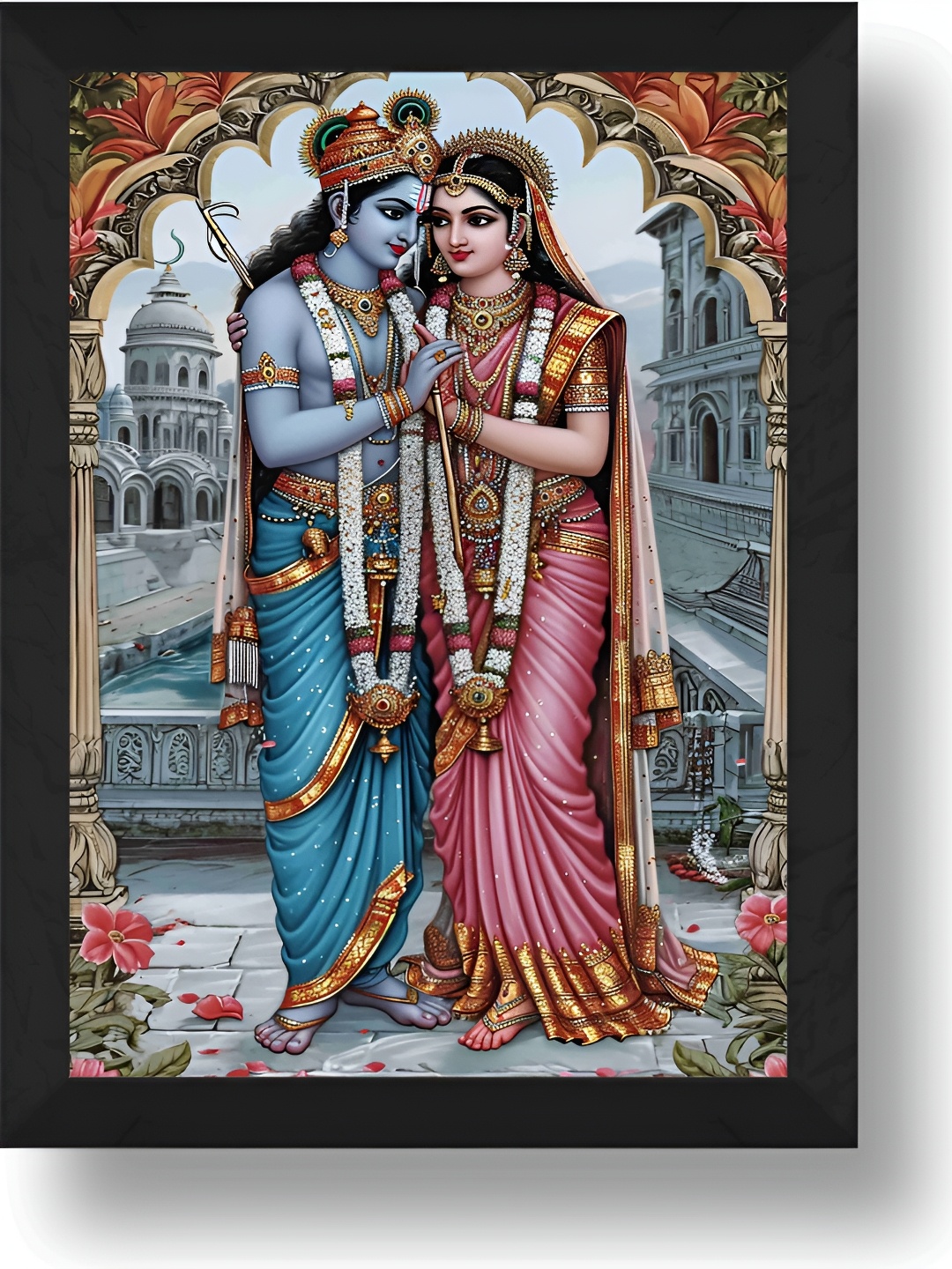 

SAF Blue & Pink Religious Ram Janki Wall Paintings