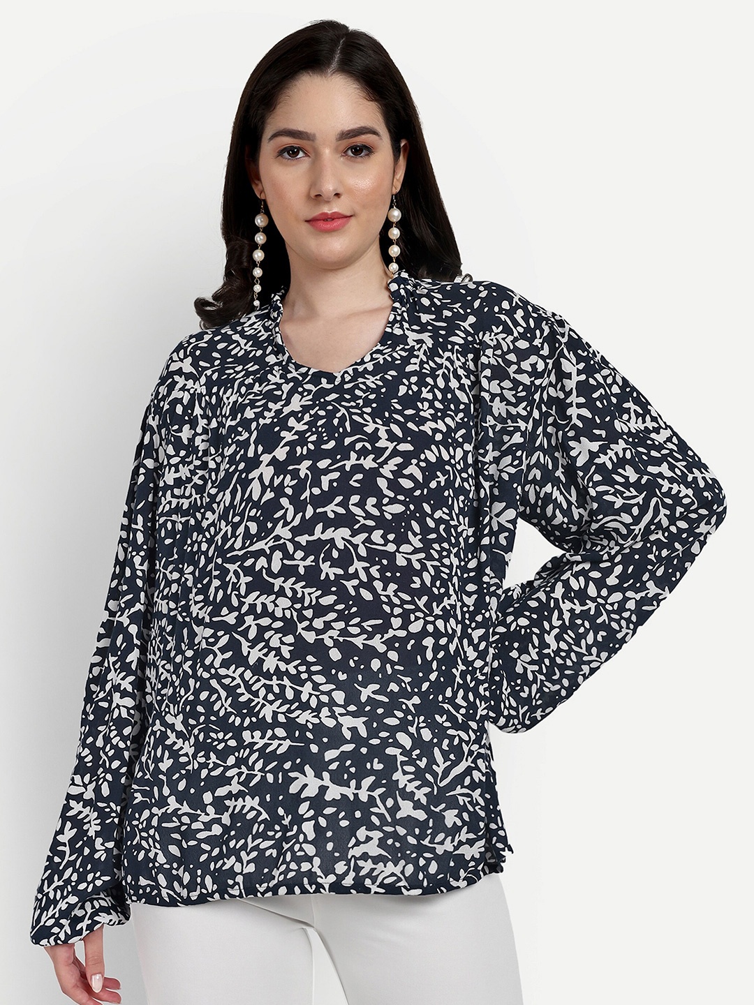 

PANDORNA Floral Printed Top, Blue