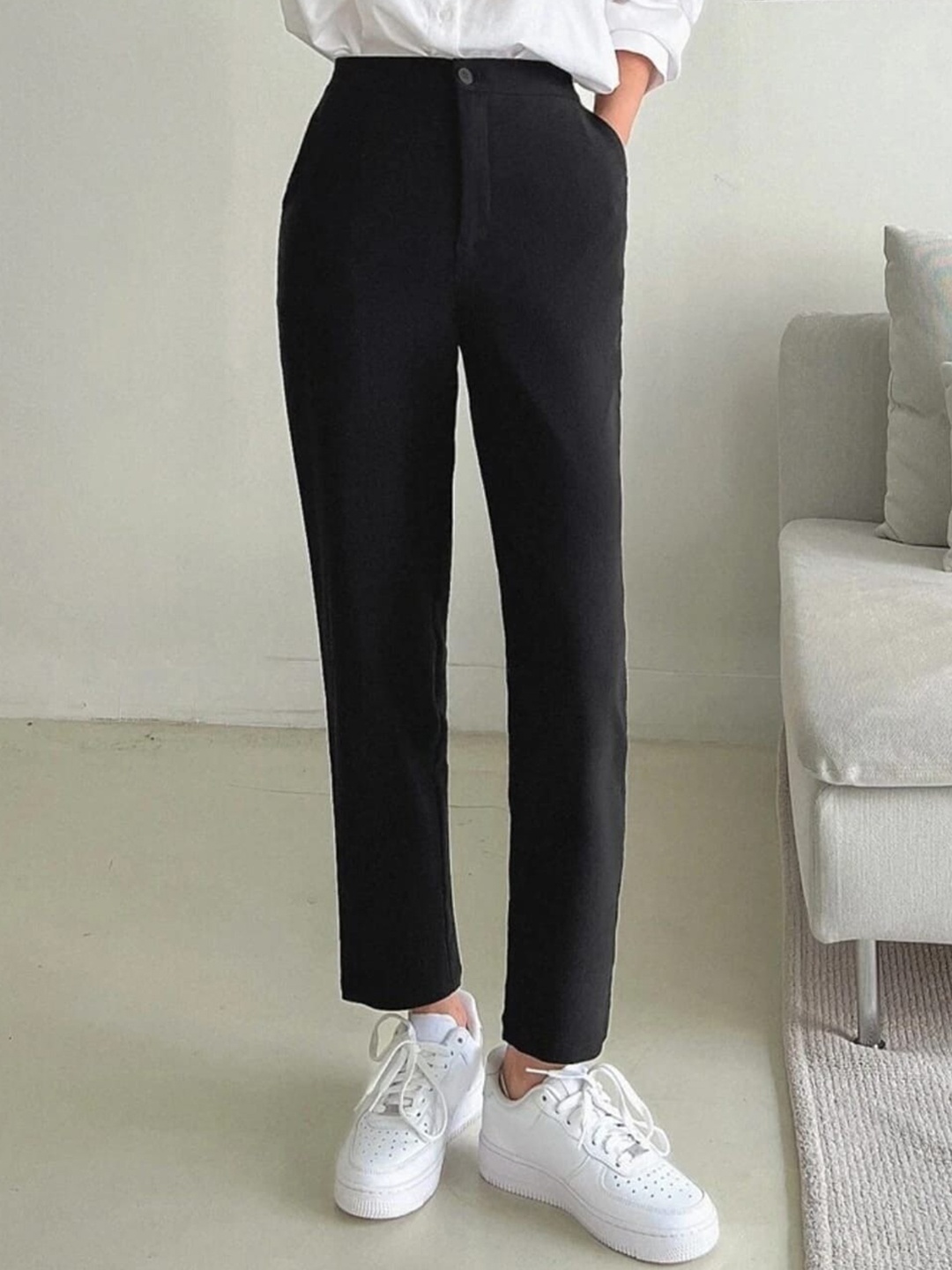 

BROADSTAR Women Pleated Korean Pants, Black