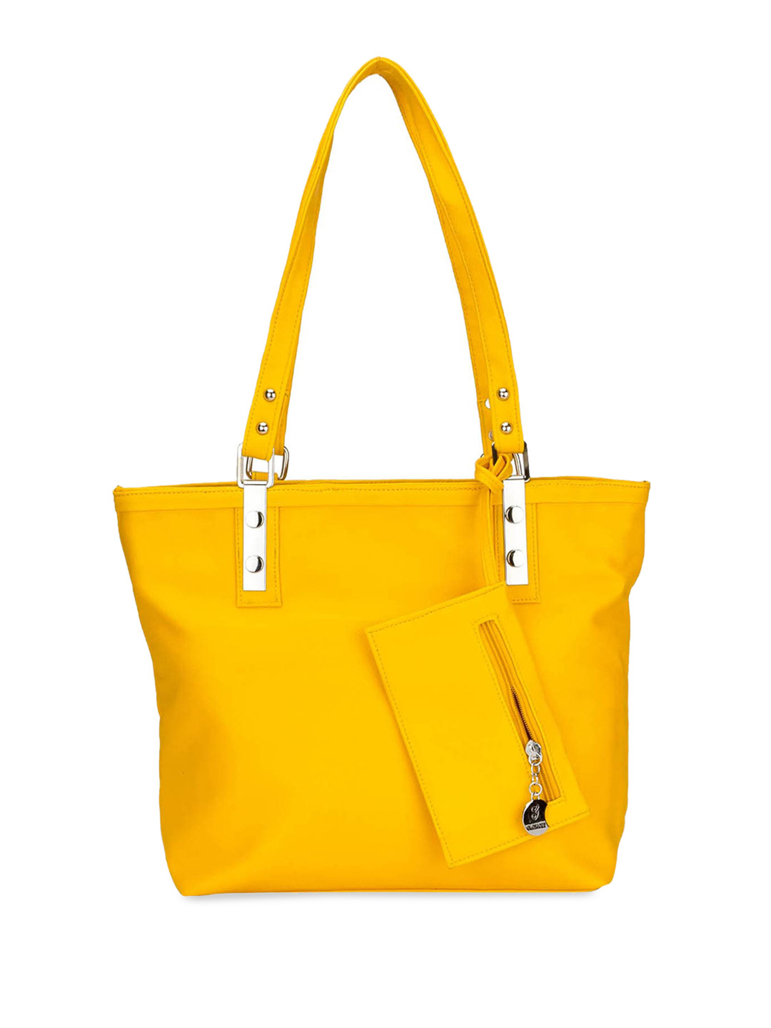 

DressBerry Yellow Oversized Structured Shoulder Bag With Pouch