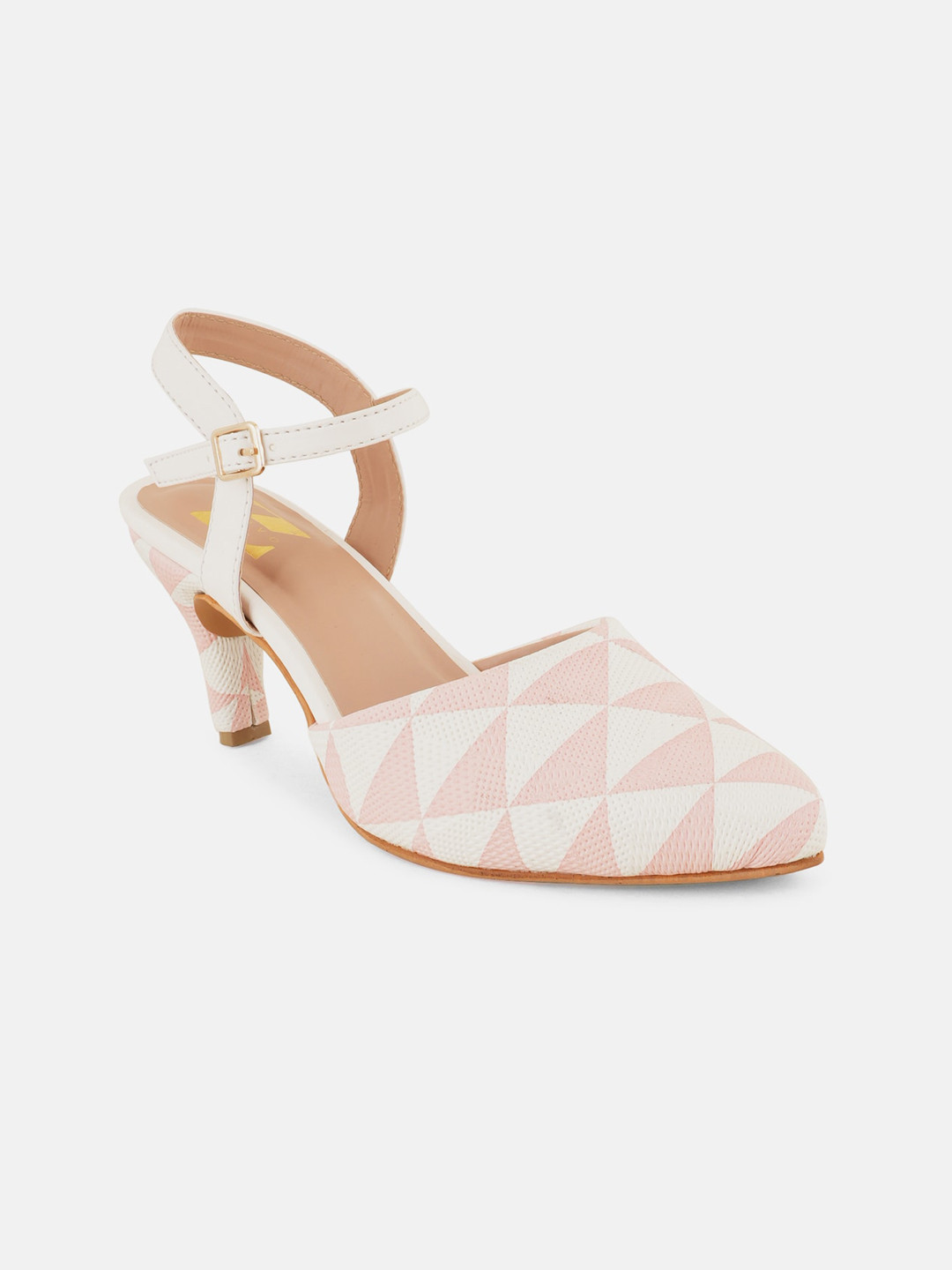 

ZENVO Printed Slim Heeled Pumps, Pink