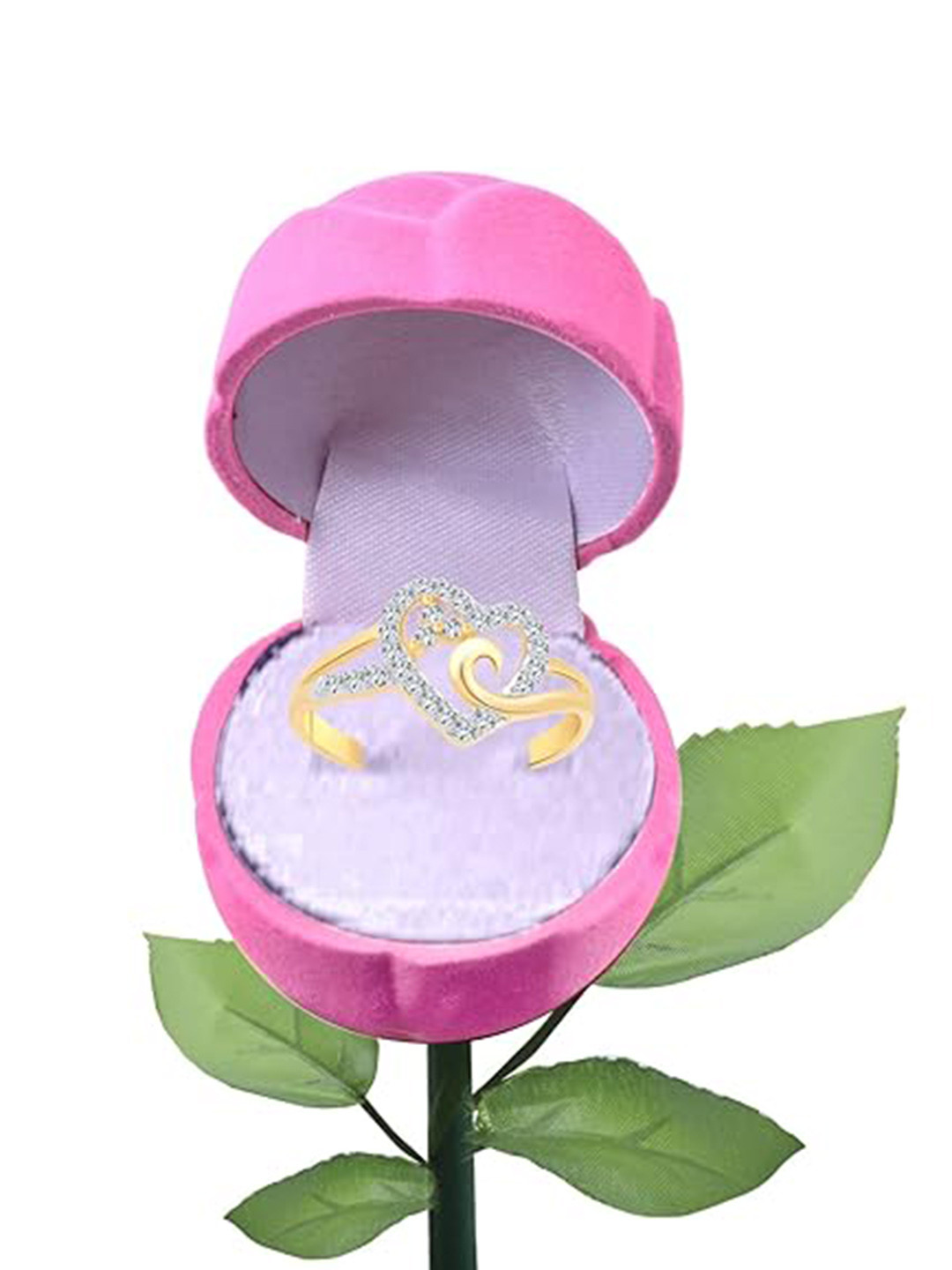 

Vighnaharta Gold Plated Cubic Zirconia Finger Ring