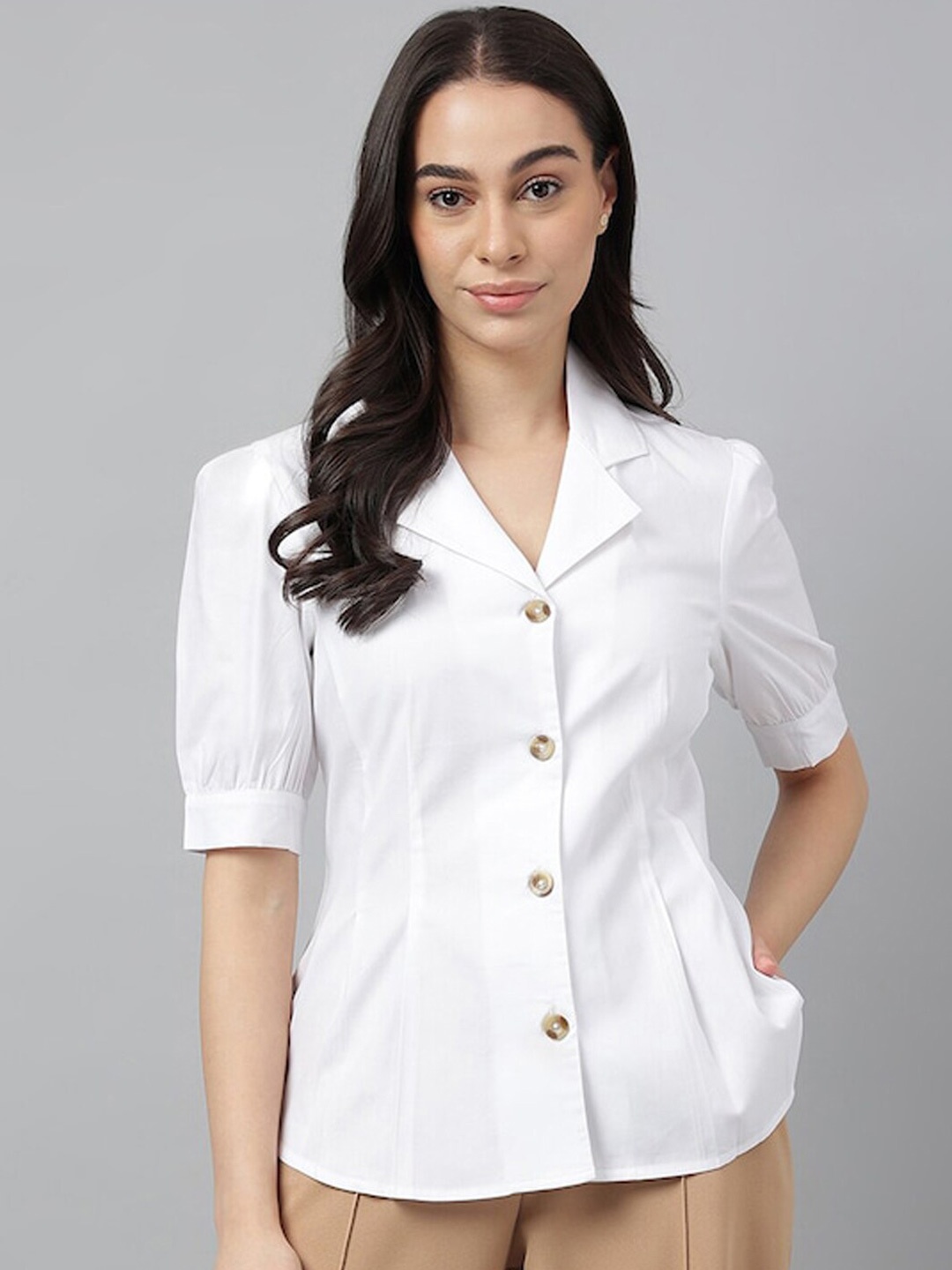 

Hancock Comfort Fit Pure Cotton Pleated Formal Shirt, White