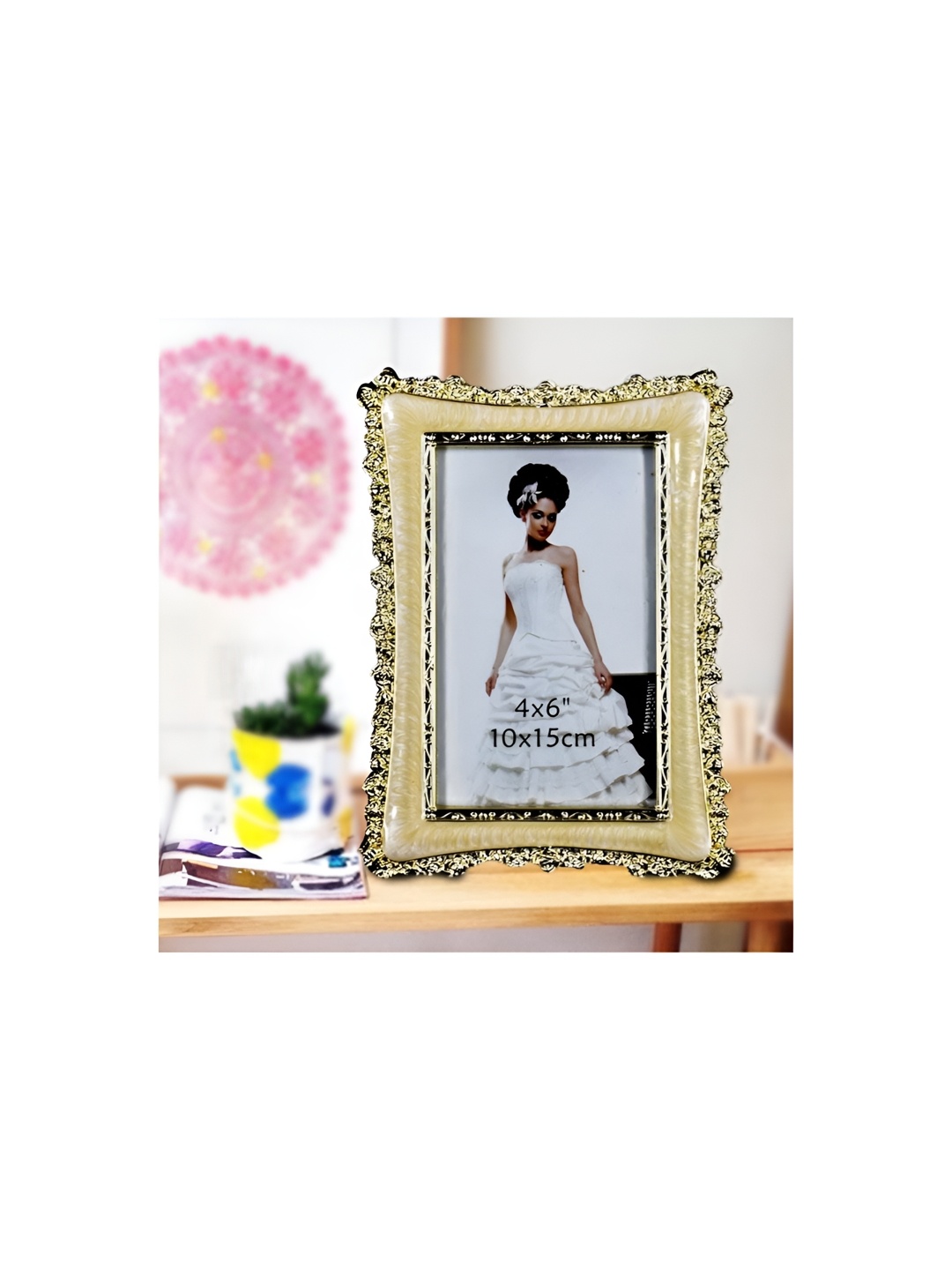 

Kookee Gold Toned & White Acrylic Table Photo Frames