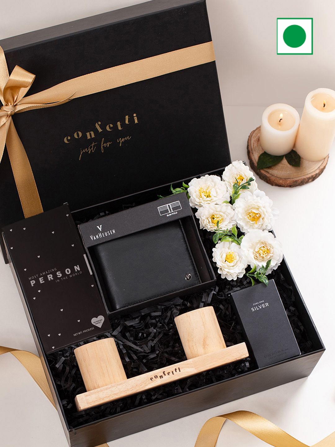 

Confetti Gifts Pack Of 4 Assorted Valentines Gift Set, Black