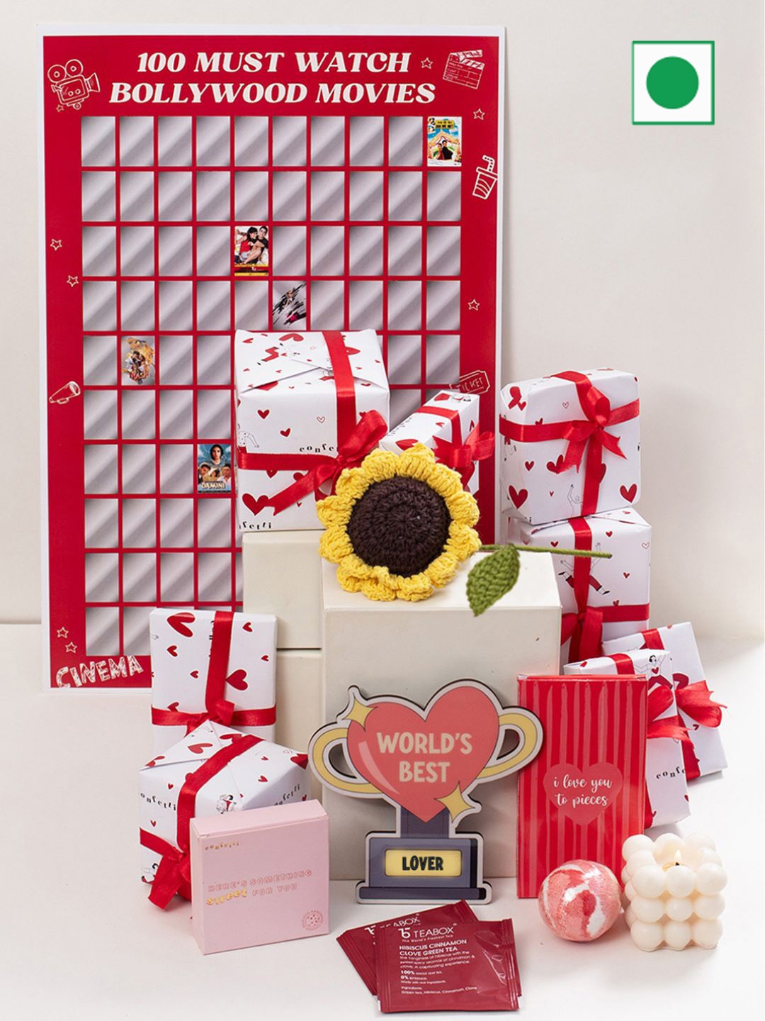 

Confetti Gifts Set Of 8 Valentines Gift Set, Red