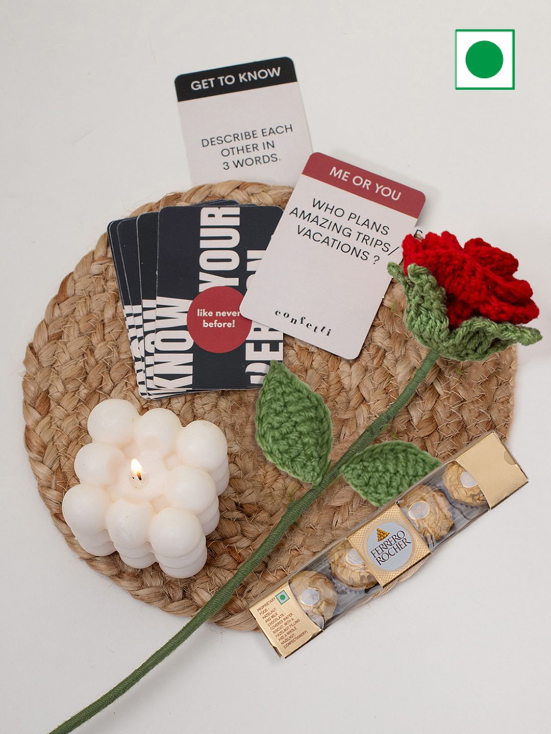 

Confetti Gifts Set Of 4 Valentines Gift Set, White