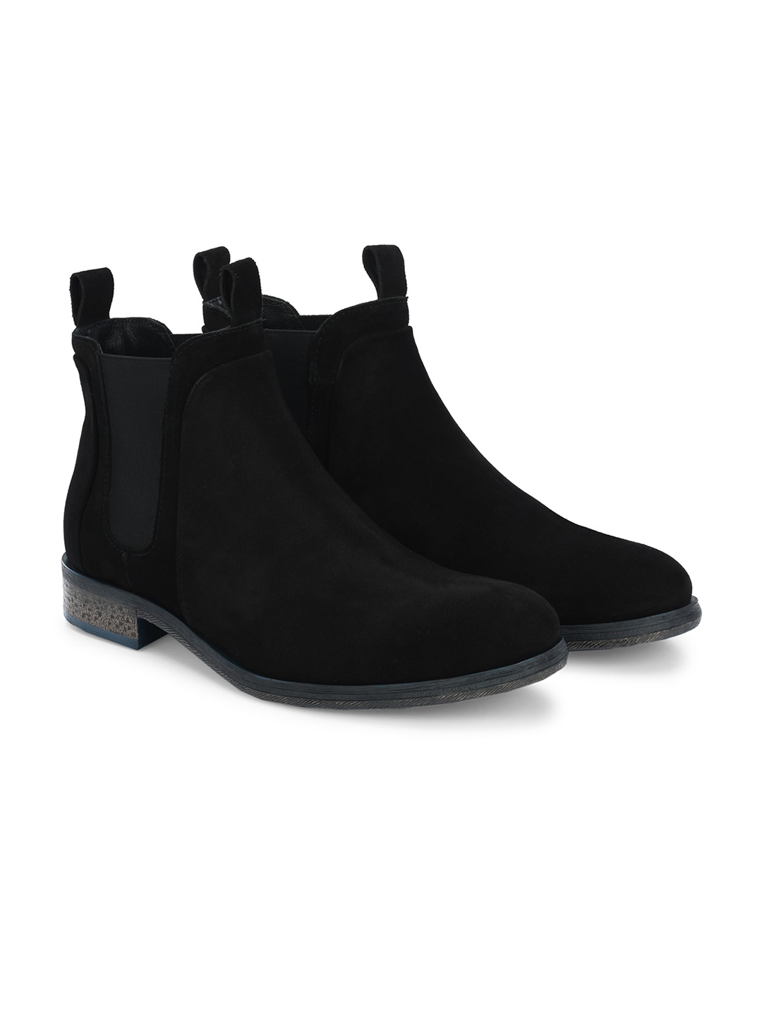 

Delize Men Round Toe Suede Ankle Chelsea Boots, Black