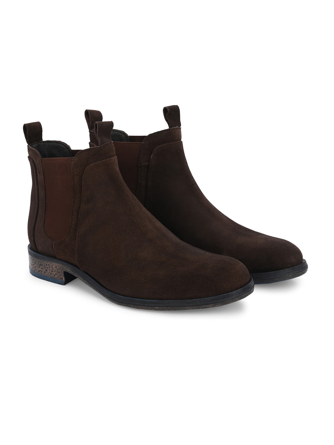 

Delize Men Round Toe Suede Ankle Chelsea Boots, Brown