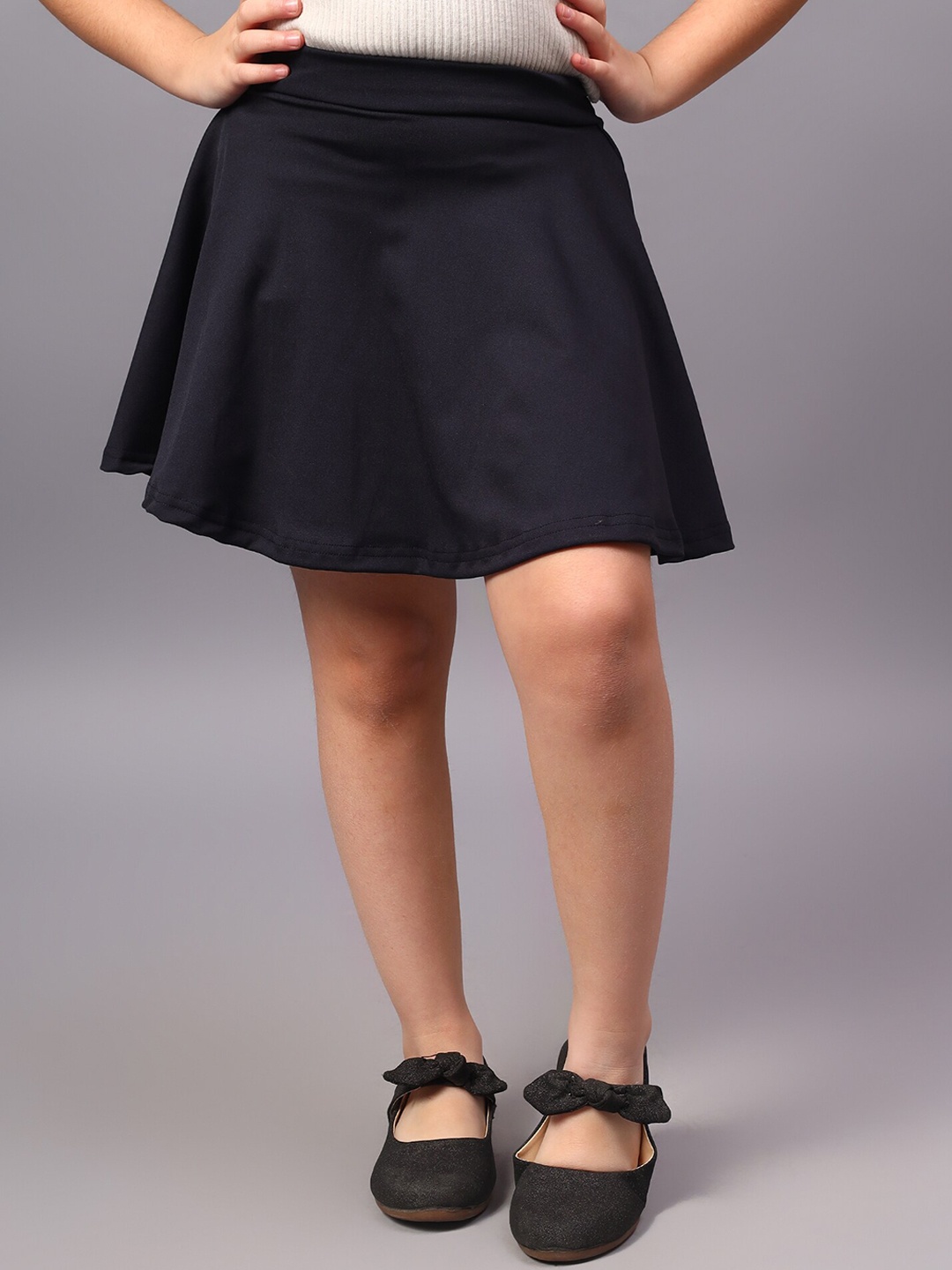 

BAESD Girls A-Line Skirt With Attached Shorts, Navy blue