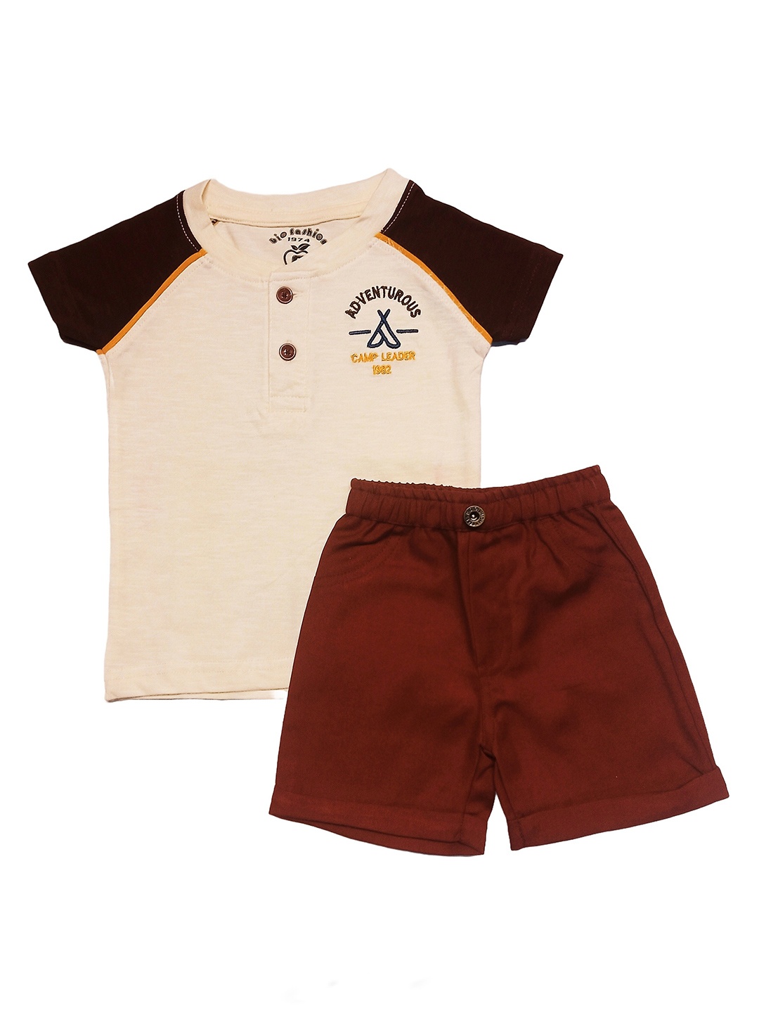 

BAESD Infant Boys Raglan Sleeves T-shirt with Shorts, Beige