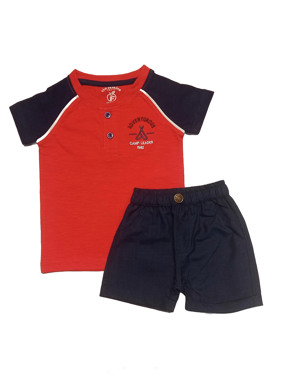 

BAESD Boys Printed Pure Cotton T-shirt with Shorts, Red