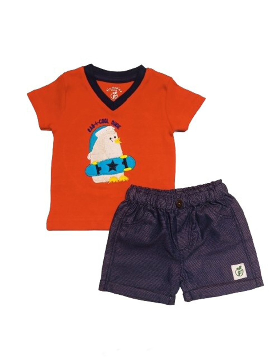 

BAESD Infant Boys V-Neck Printed Pure Cotton T-shirt with Shorts, Red