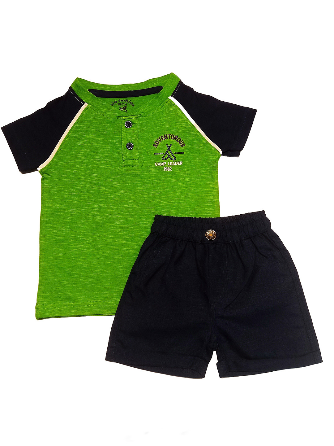 

BAESD Boys Pure Cotton T-shirt With Shorts, Green