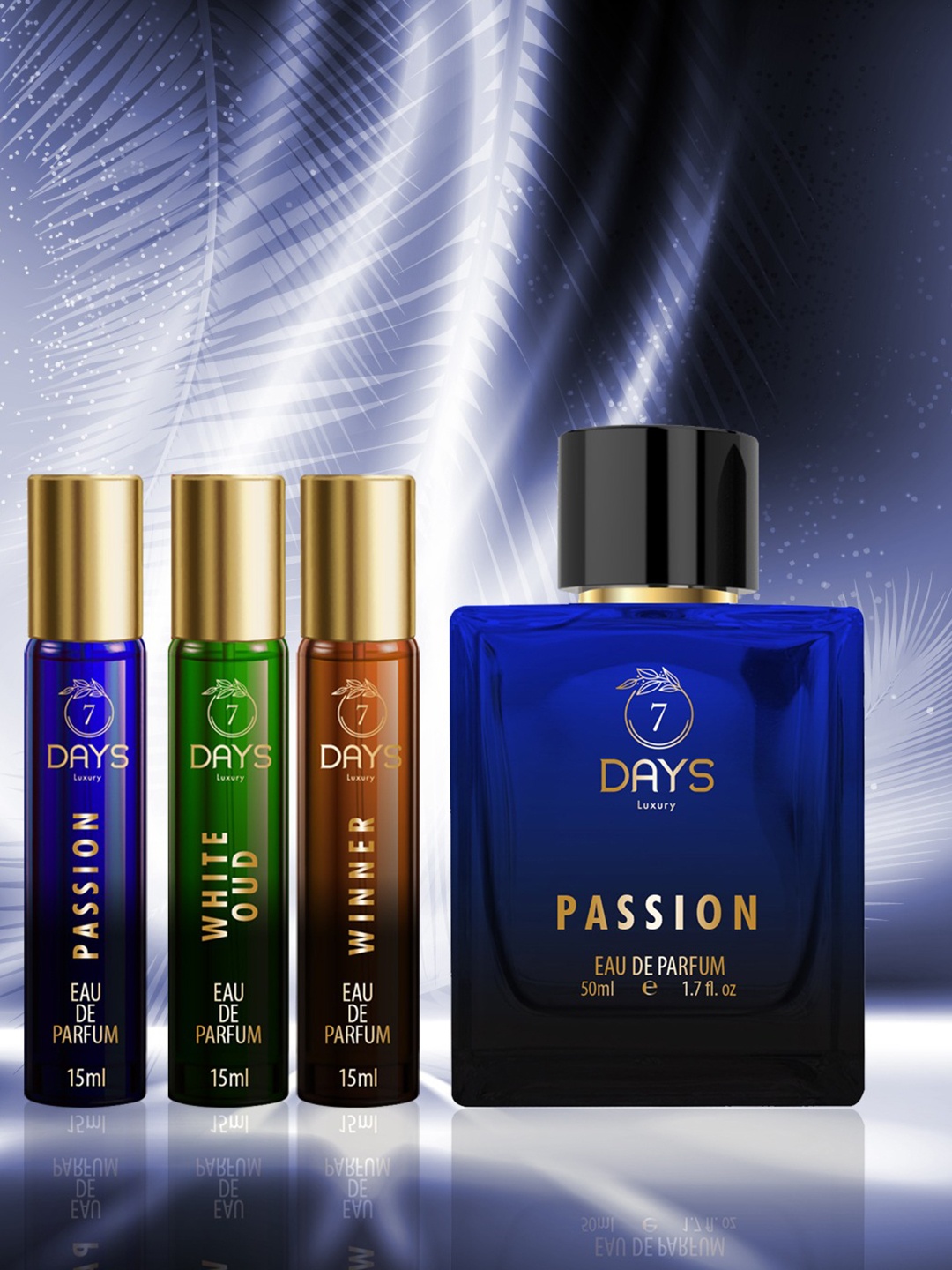 

7 DAYS Unisex White Oud-Passion-Winner 4-Pcs Long Lasting Eau De Parfum - 95ml, Tan