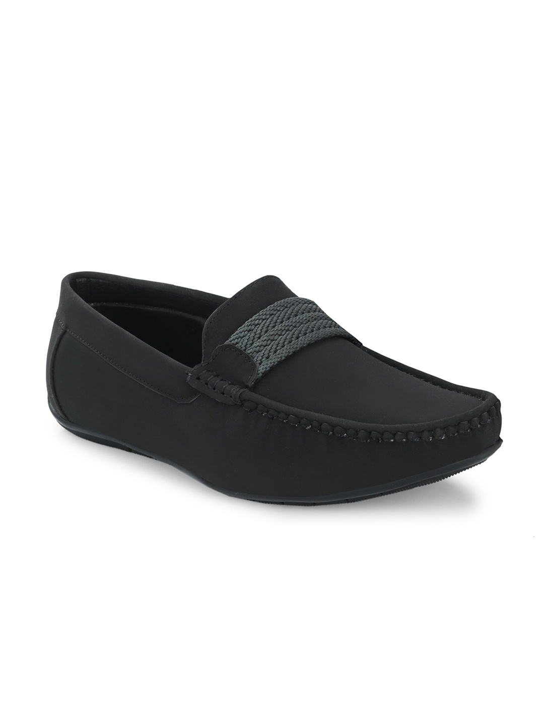 

Azzaro Black Men Textured Lightweight Loafers