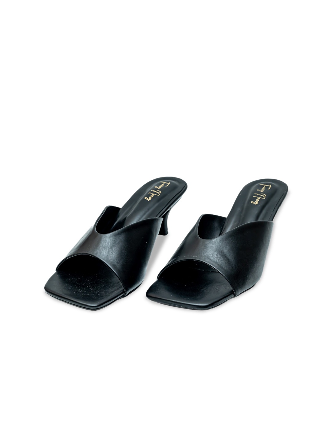 

Dapper Feet-Fancy Nancy Open Toe Kitten Heels, Black