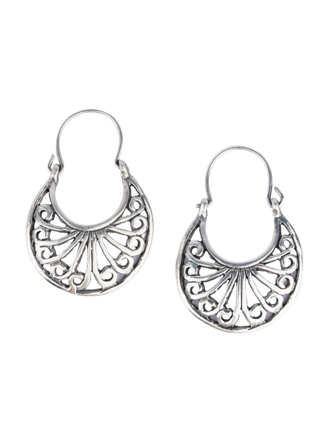 

925 SILLER Rhodium-Plated 925 Pure Silver Contemporary Oxidised Drop Earrings