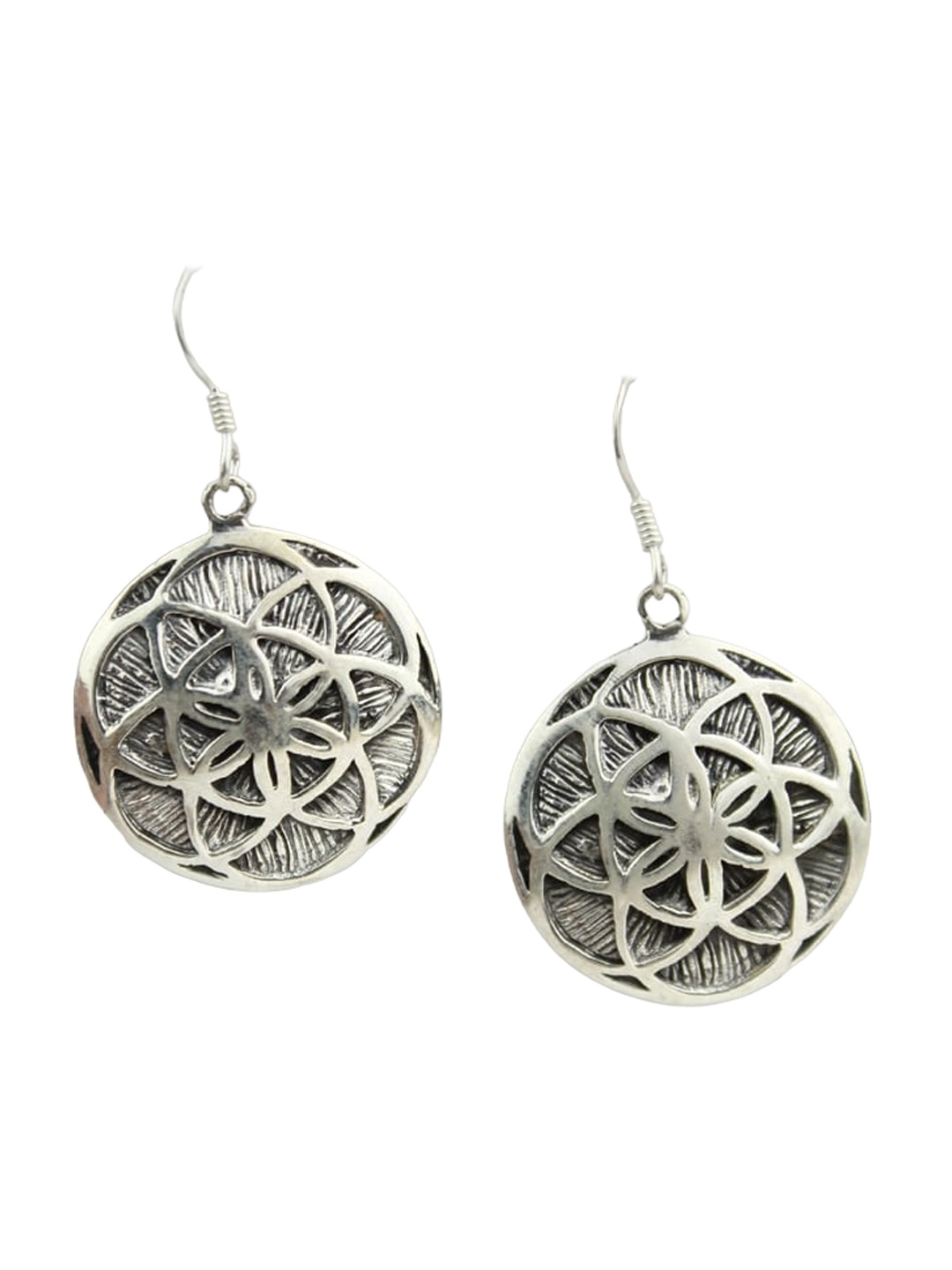 

925 SILLER Rhodium-Plated 925 Pure Silver Oxidised Drop Earrings