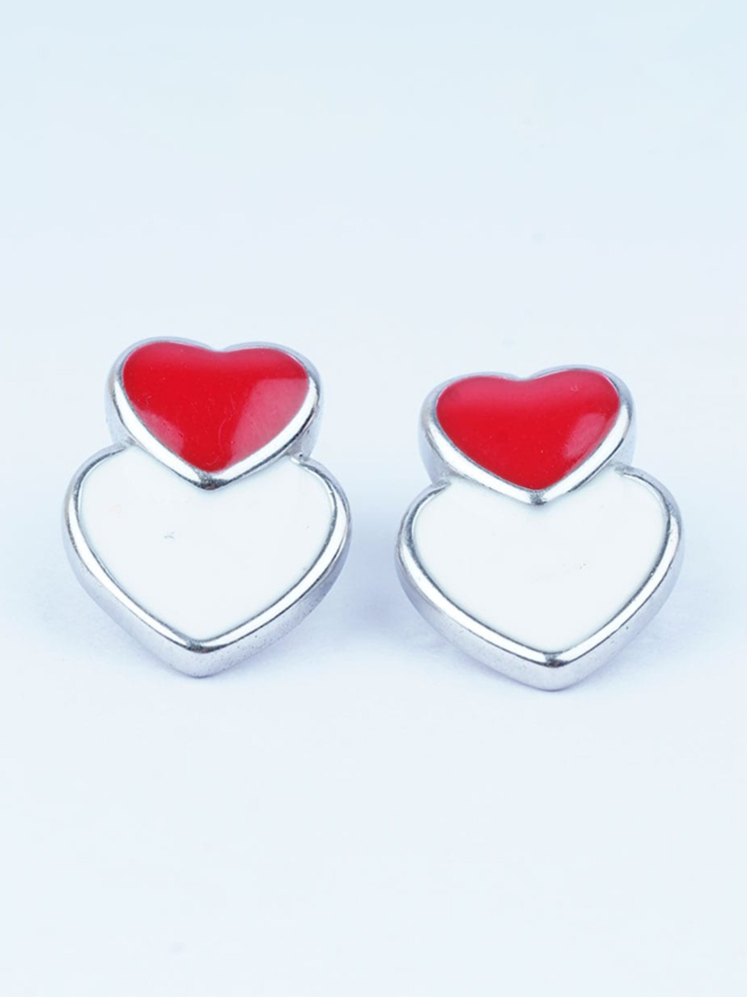 

925 SILLER 925 Pure Silver Heart Shape Elegant Studs