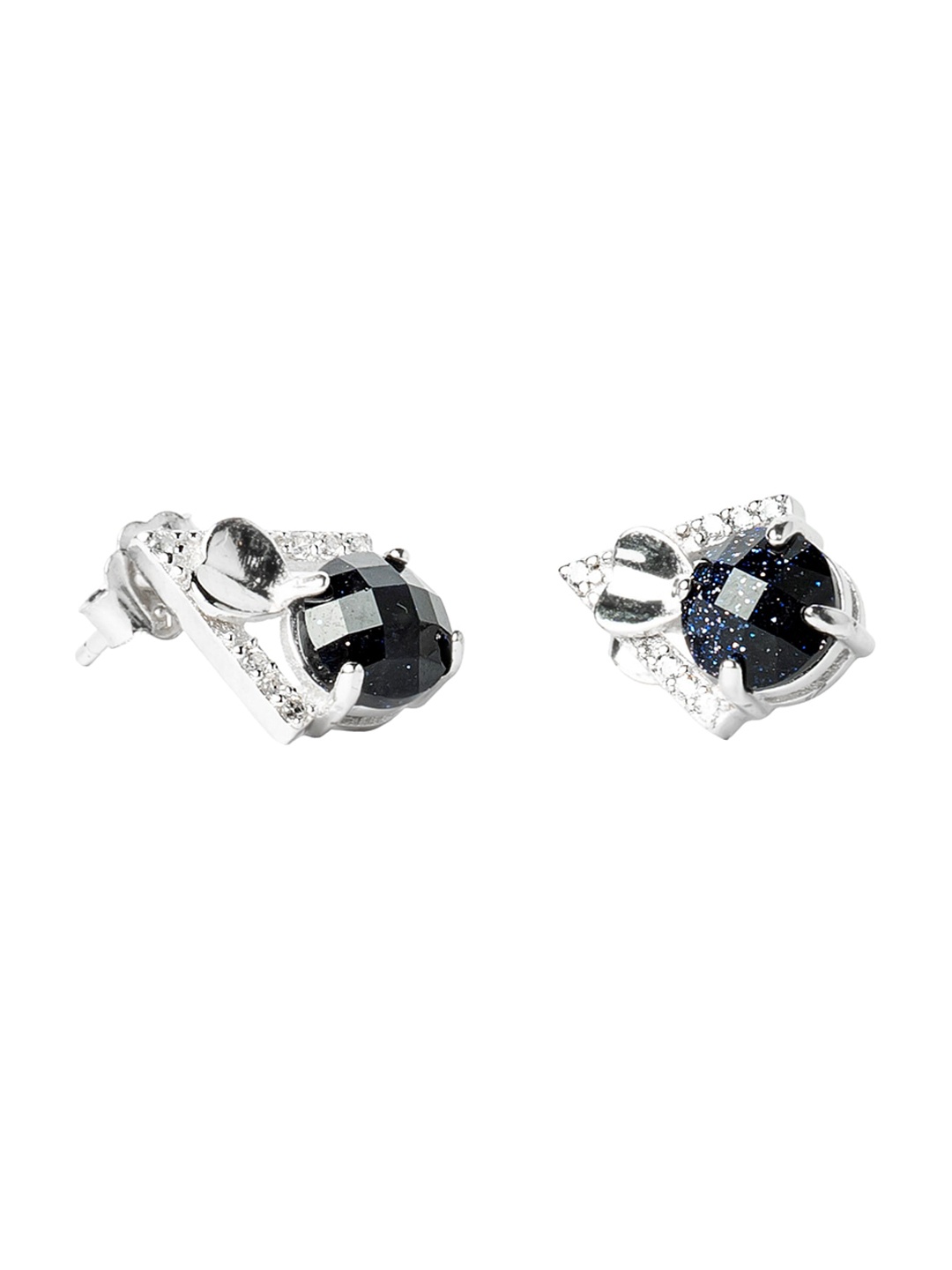 

925 SILLER 925 Sterling Silver Colored Stone Studs