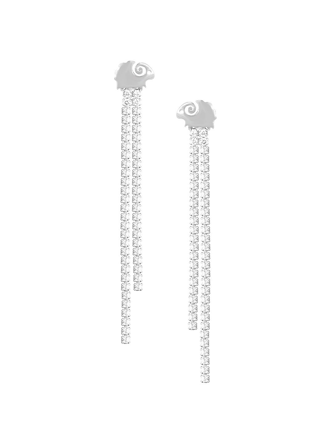 

925 SILLER 925 Pure Silver Charm Threader Charm Drop Earring