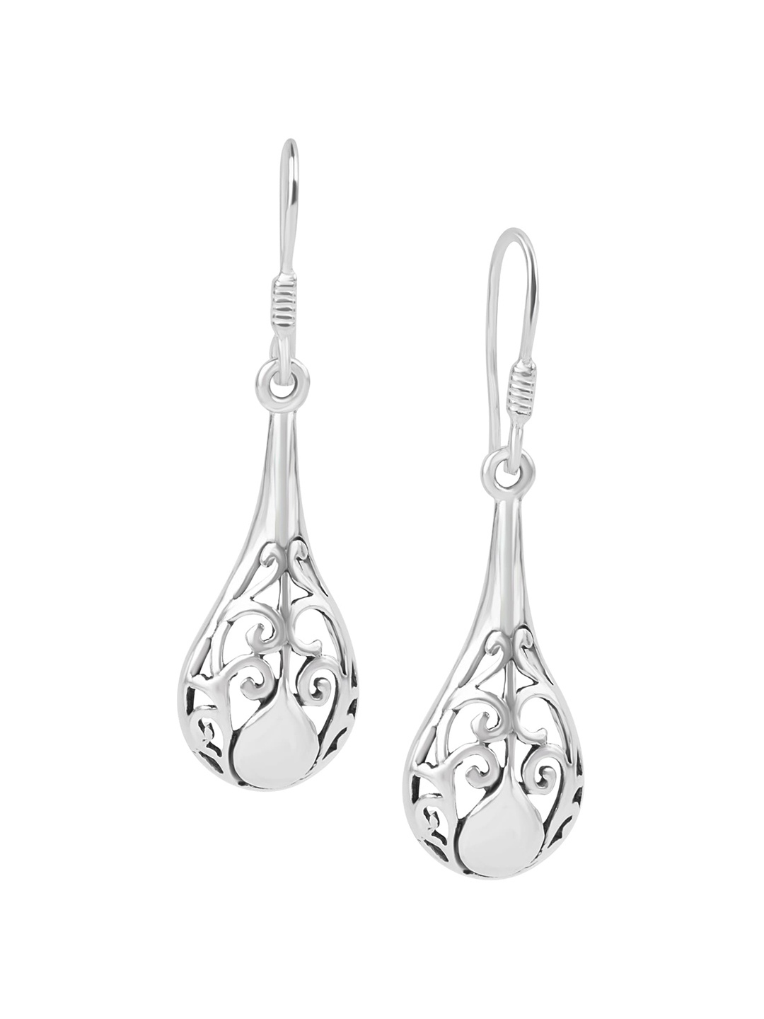

925 SILLER Rhodium-Plated 925 Pure Silver Zircon Drop Earrings