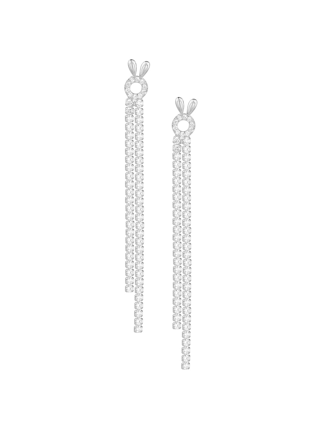 

925 SILLER 925 Sterling Silver Threader Chain Bar Drop Dangle Earrings