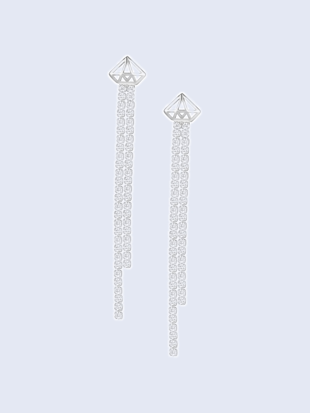 

925 SILLER 925 Pure Silver Charm Threader Charm Drop Earrings
