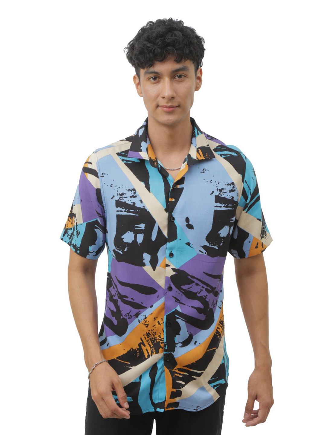 

FLY 69 Premium Slim Fit Abstract Printed Casual Shirt, Multi