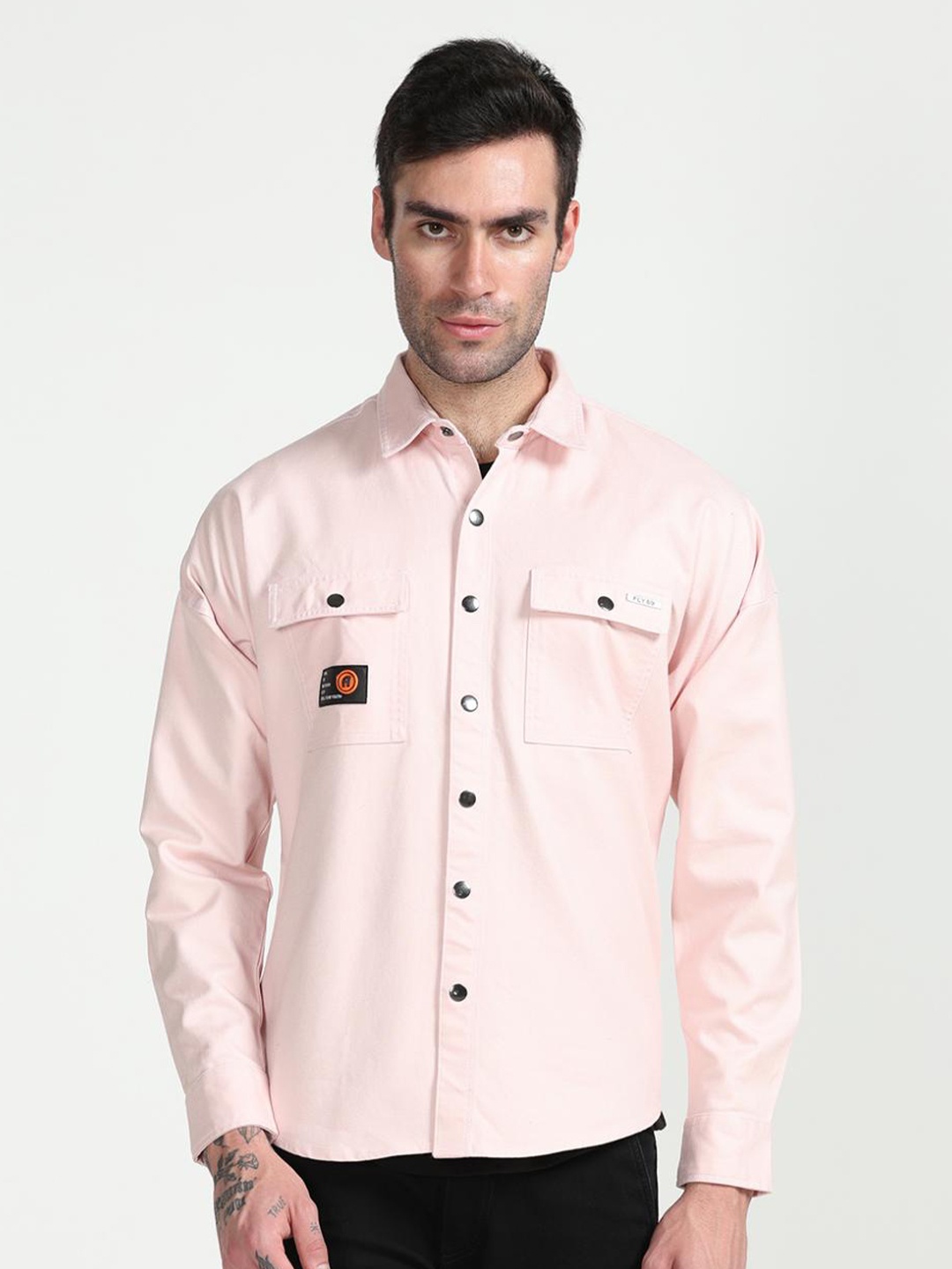 

FLY 69 Premium Slim Fit Pure Cotton Casual Shirt, Pink