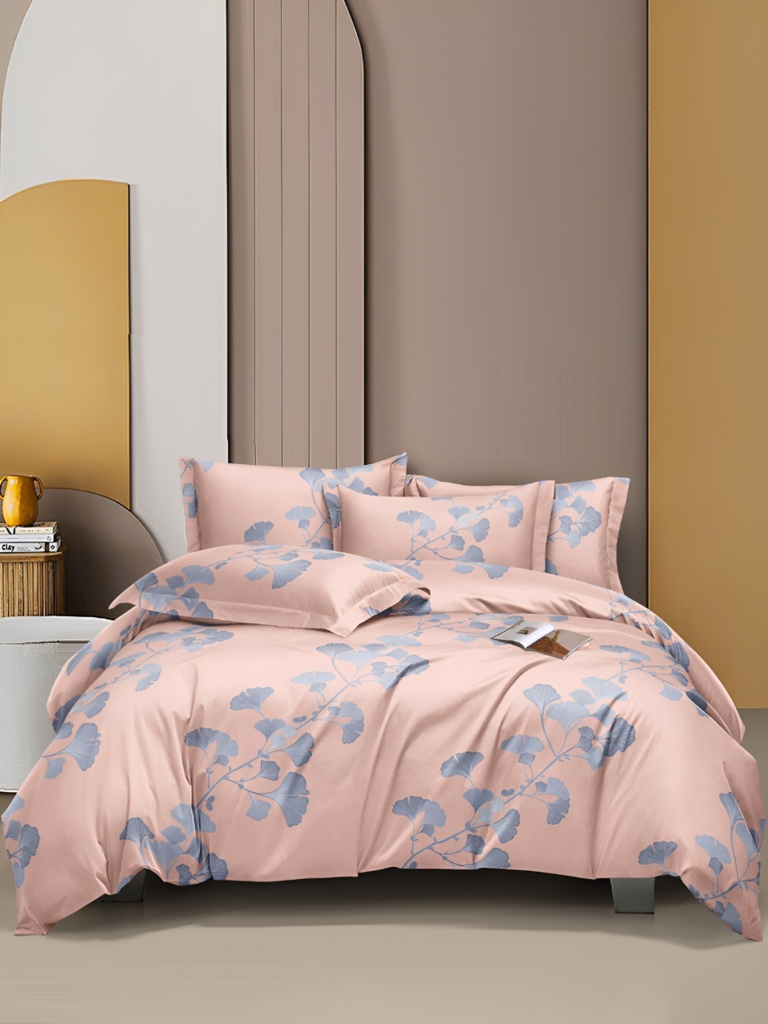 

CHHILAKIYA Pink Floral 300 TC Queen Bedsheet with 2 Pillow Covers