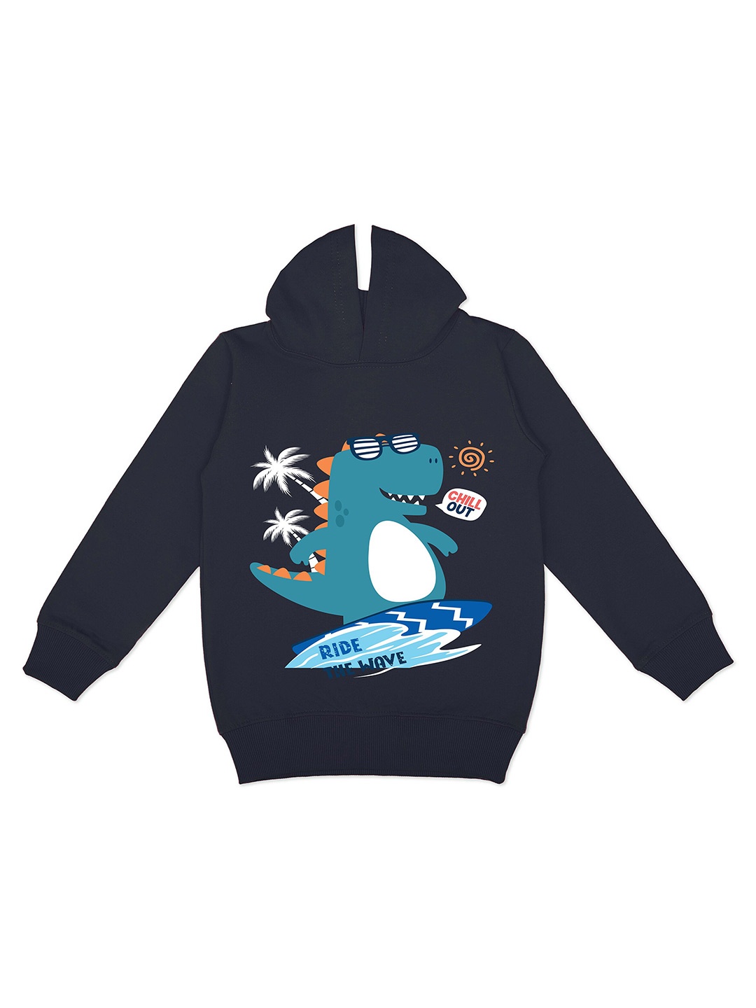 

YK Boys Graphic Printed Hooded Fleece Pullover Sweatshirt, Navy blue