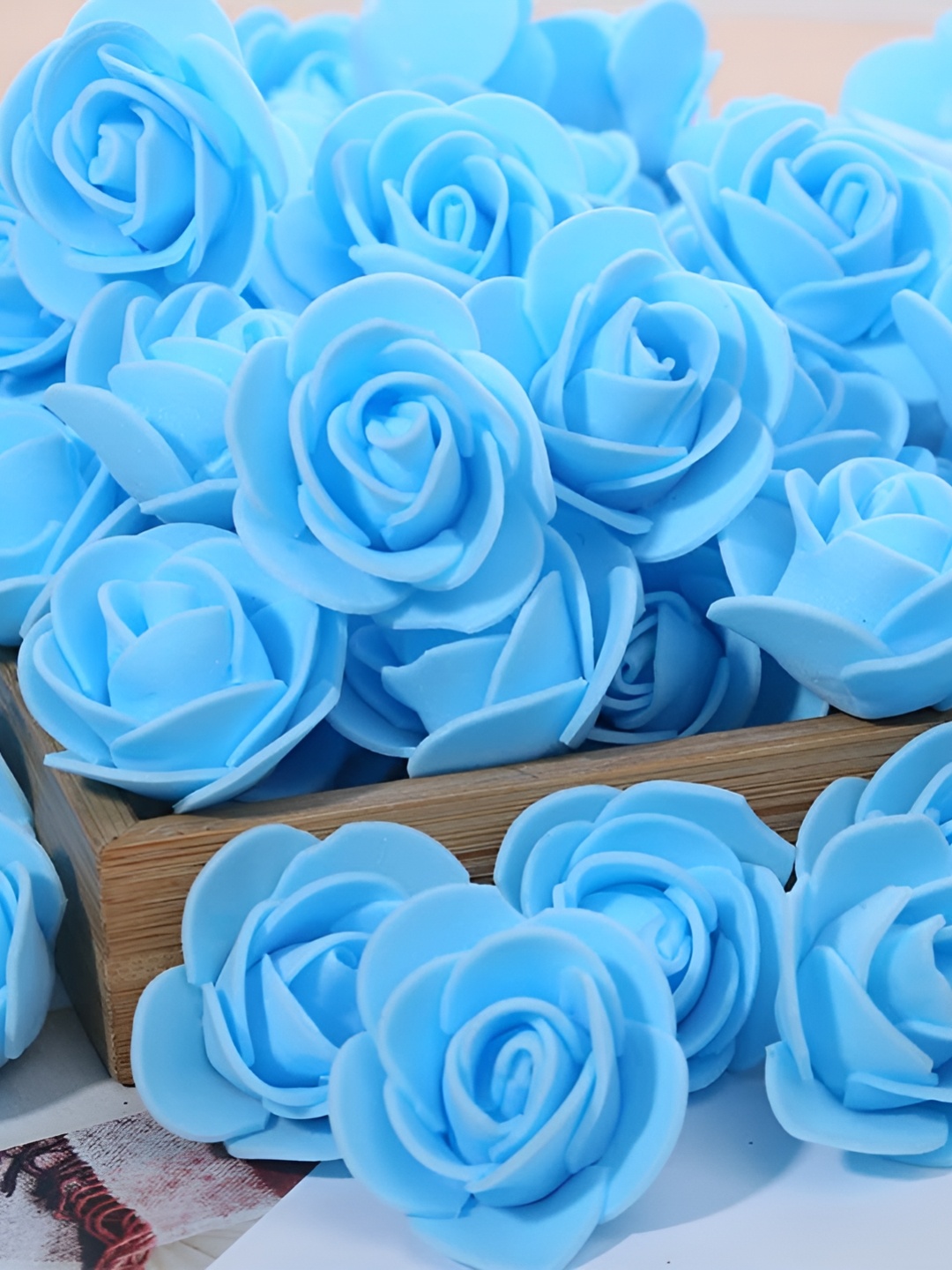 

Satyam Kraft Blue 50 Pieces Artificial Rose Flowers