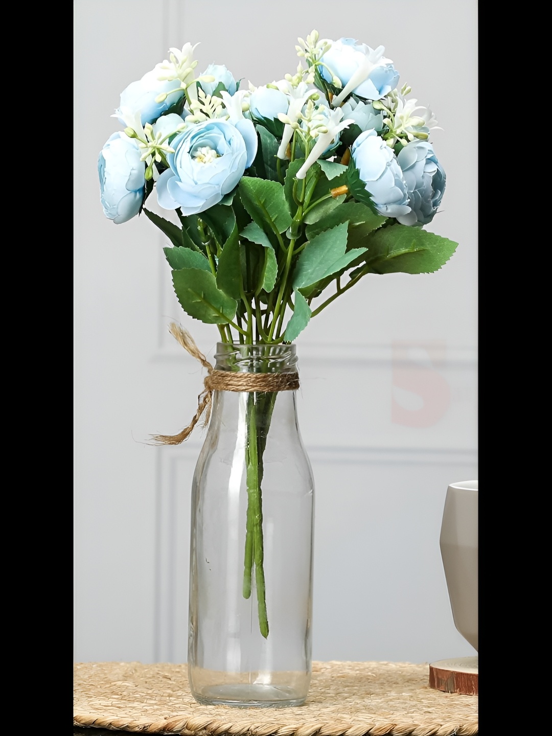 

Satyam Kraft Blue 2 Pieces Peony Artificial Flowers