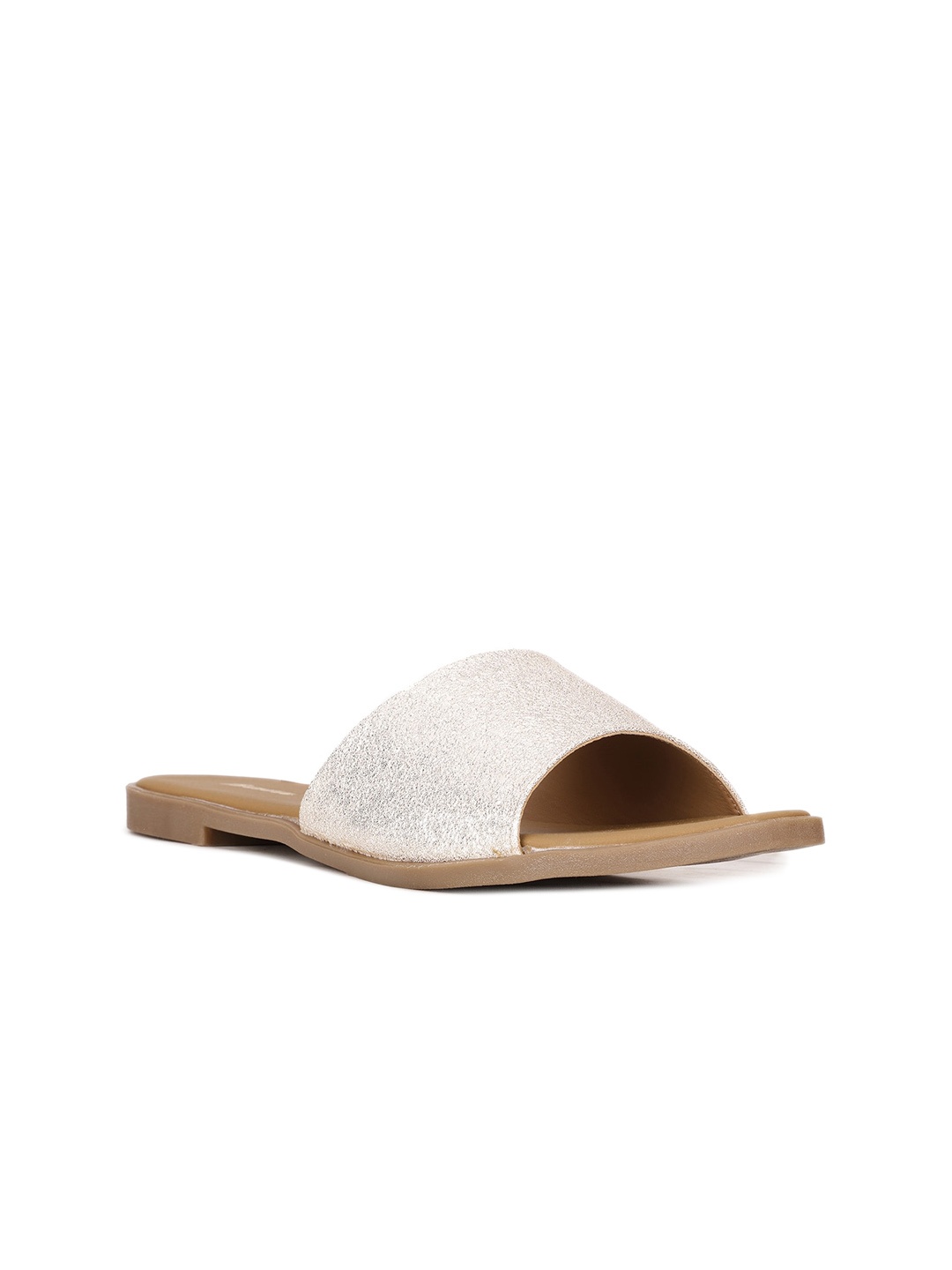 

Bata Embellished Open Toe Flats, Silver