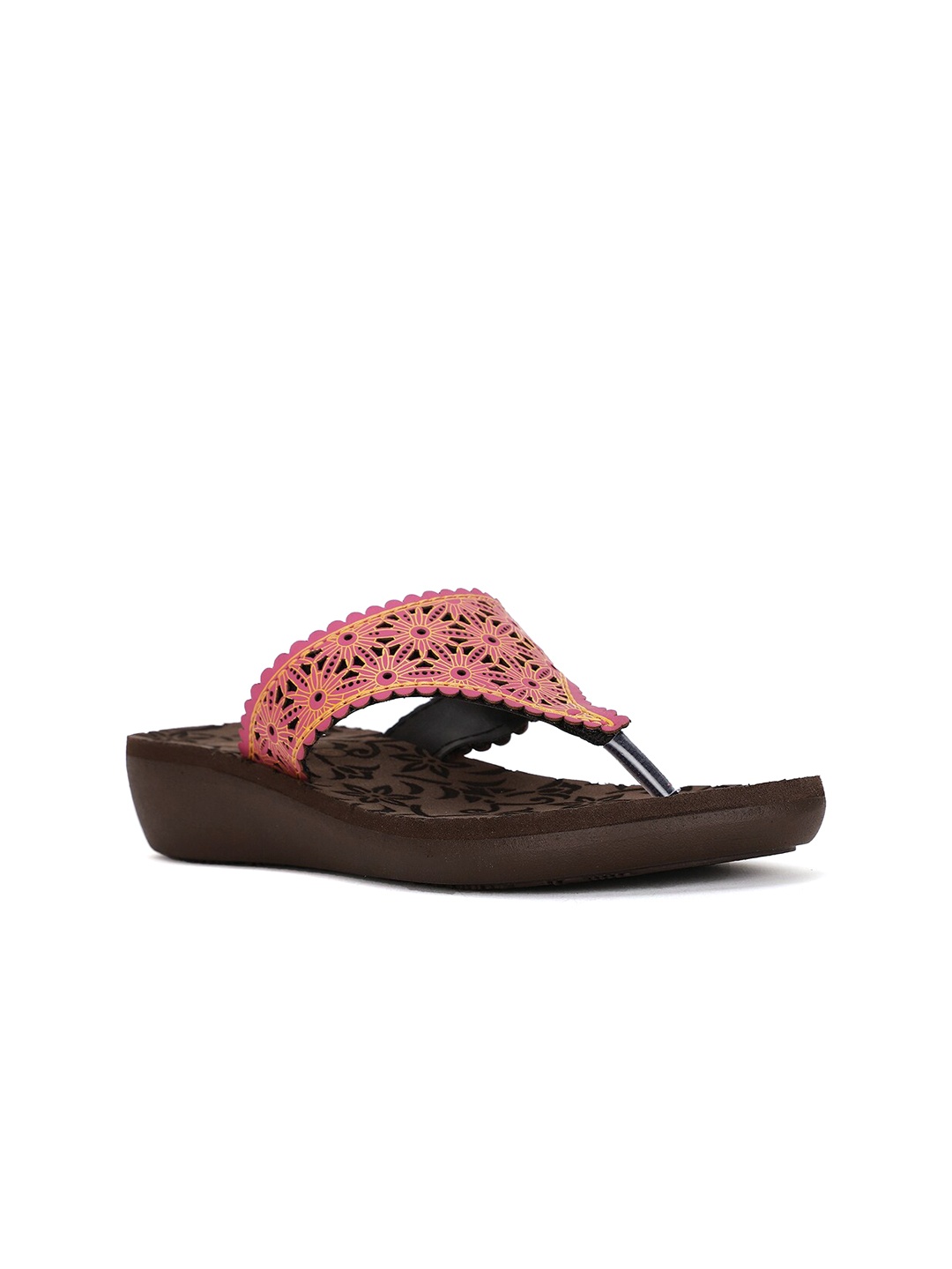 

Bata Textured Open Toe Flats, Red
